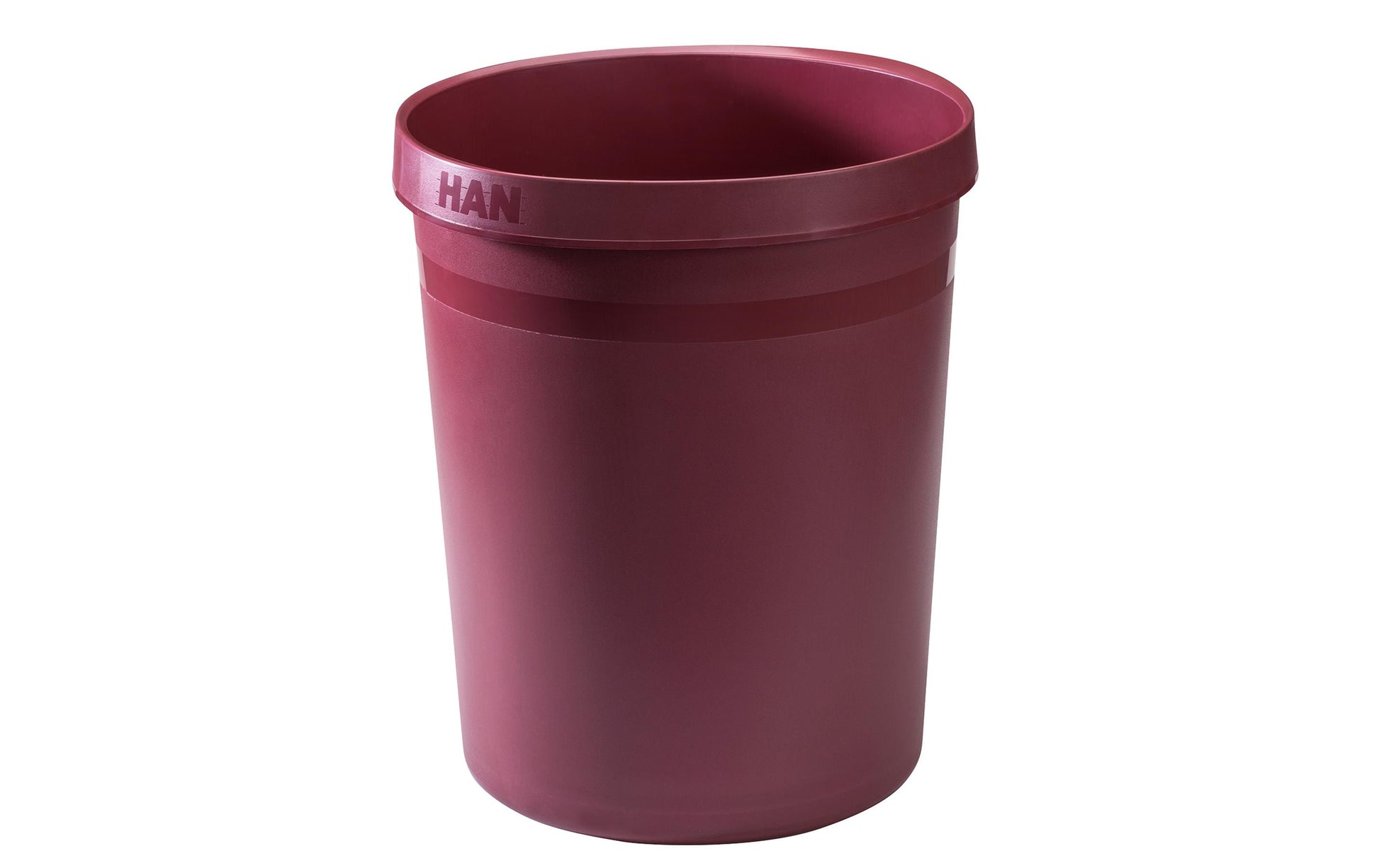 HAN Papierkorb KARMA öko – 18 l – Recycling-Kunststoff, rund – Dunkelrot
