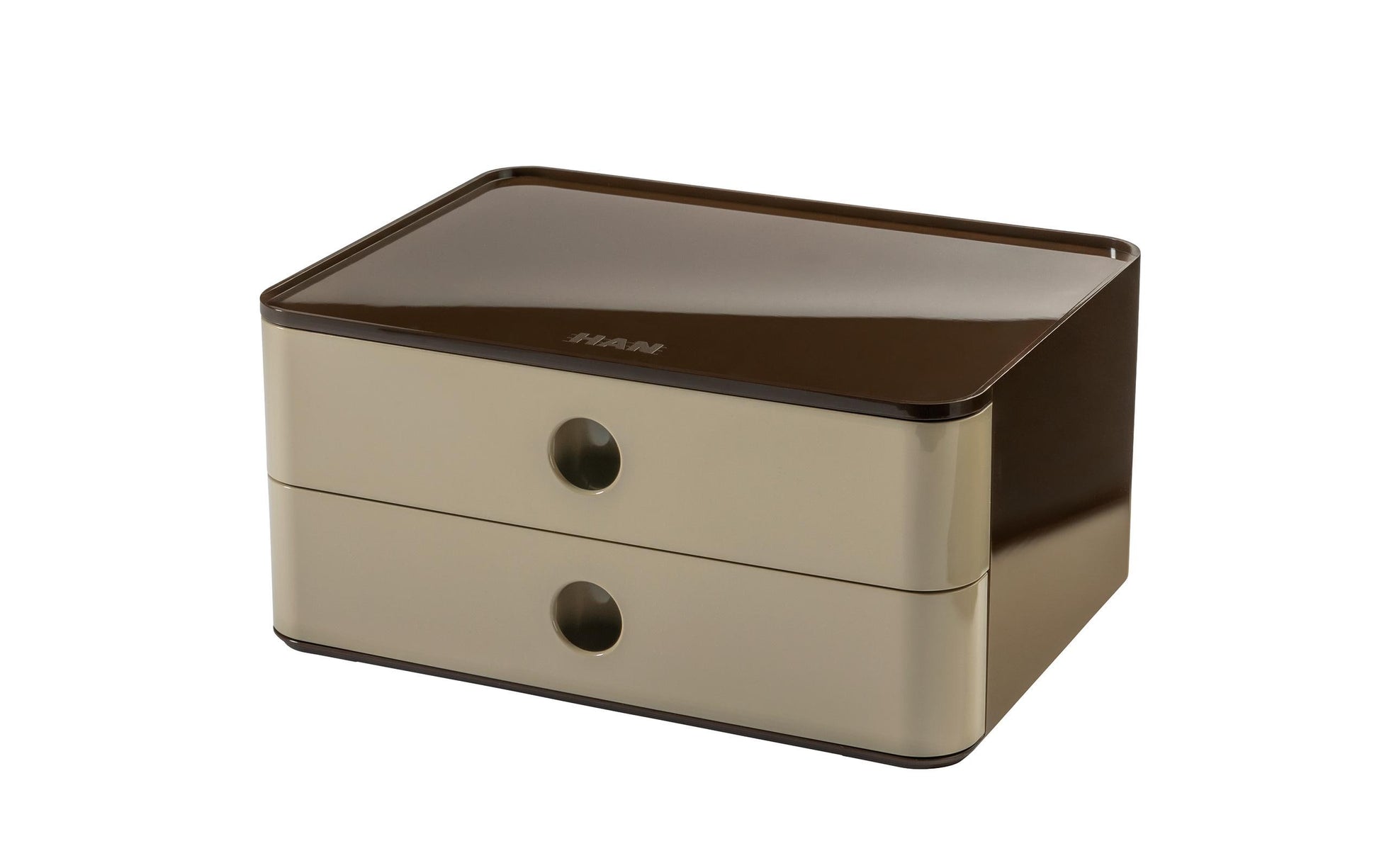 HAN Allison Smart-Box Plus Schubladenelement – 2 Schubladen, beige/braun, ABS, B 260 × H 125 × T 195 mm