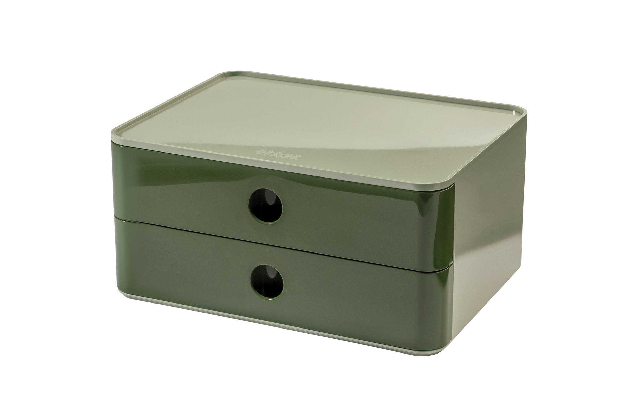 HAN Allison Smart-Box Plus Schubladenelement – 2 Schubladen, Grün, Kunststoff, B 260 × H 125 × T 195 mm