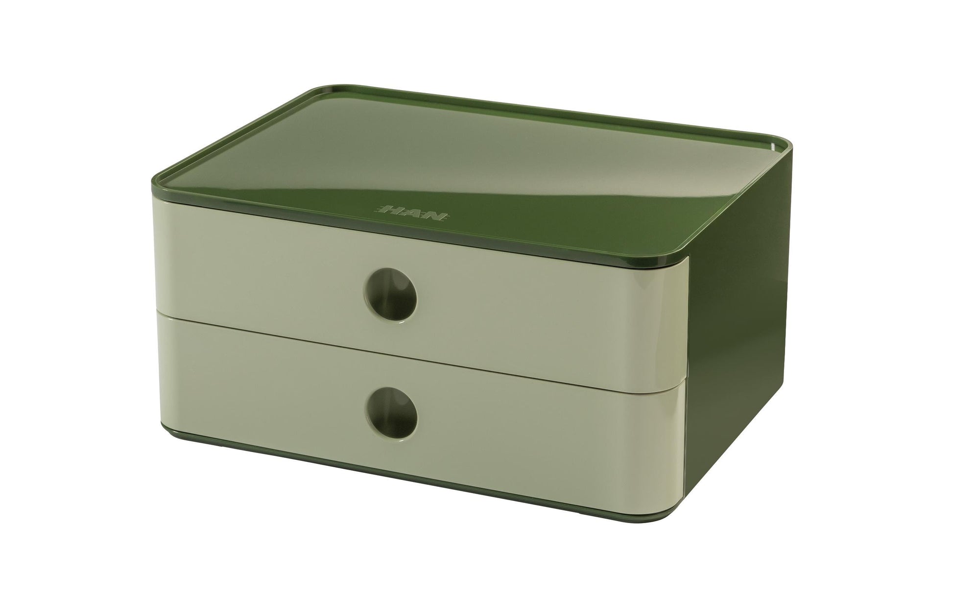 HAN Allison Smart-Box Plus Aufbewahrungsbox – 2 Schubladen, Hellgrün, ABS, B 260 × H 125 × T 195 mm