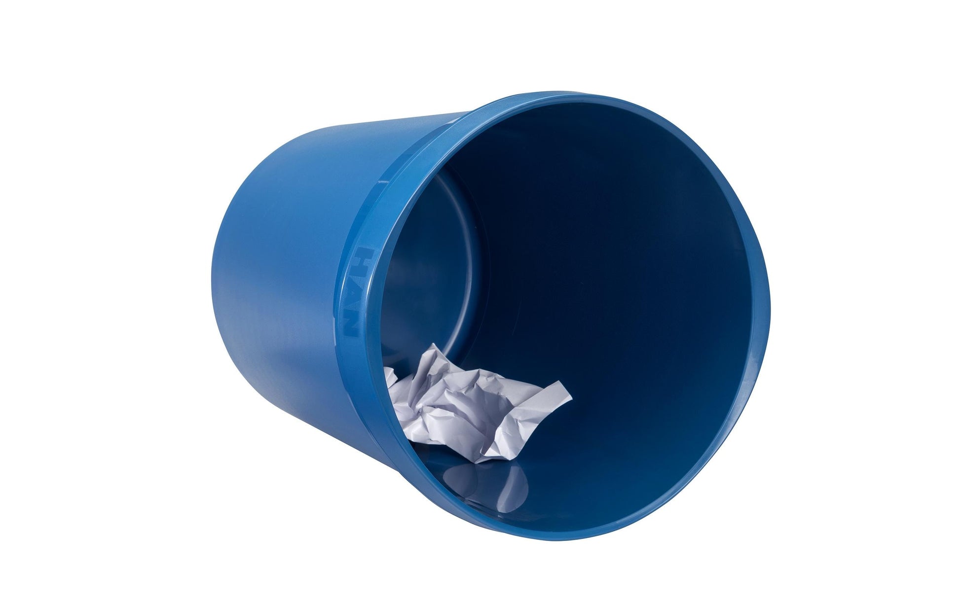 HAN Papierkorb KARMA öko – 18 l – Kunststoff (PP), rund – blau – mit Griffmulden