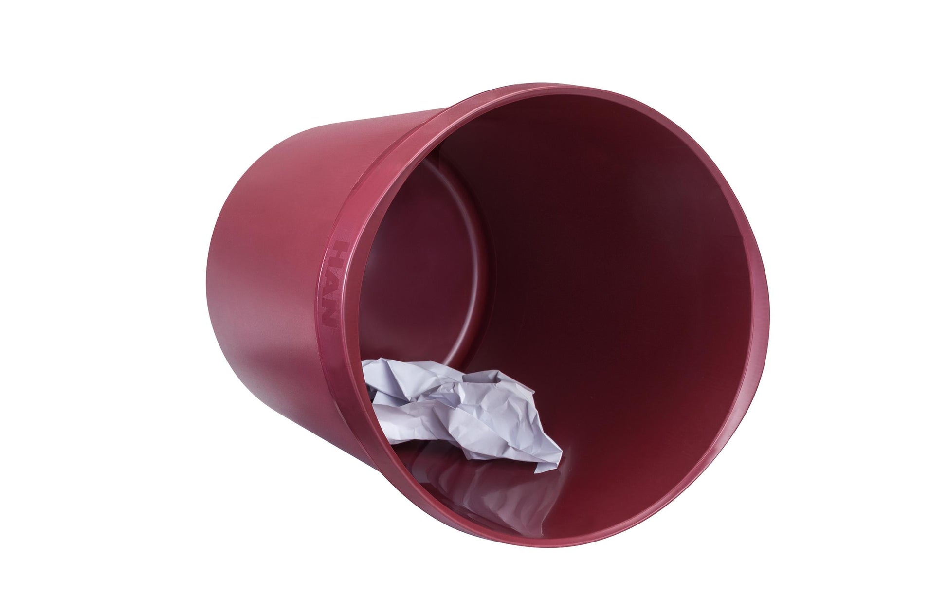 HAN Papierkorb KARMA öko – 18 l – Recycling-Kunststoff, rund – Dunkelrot