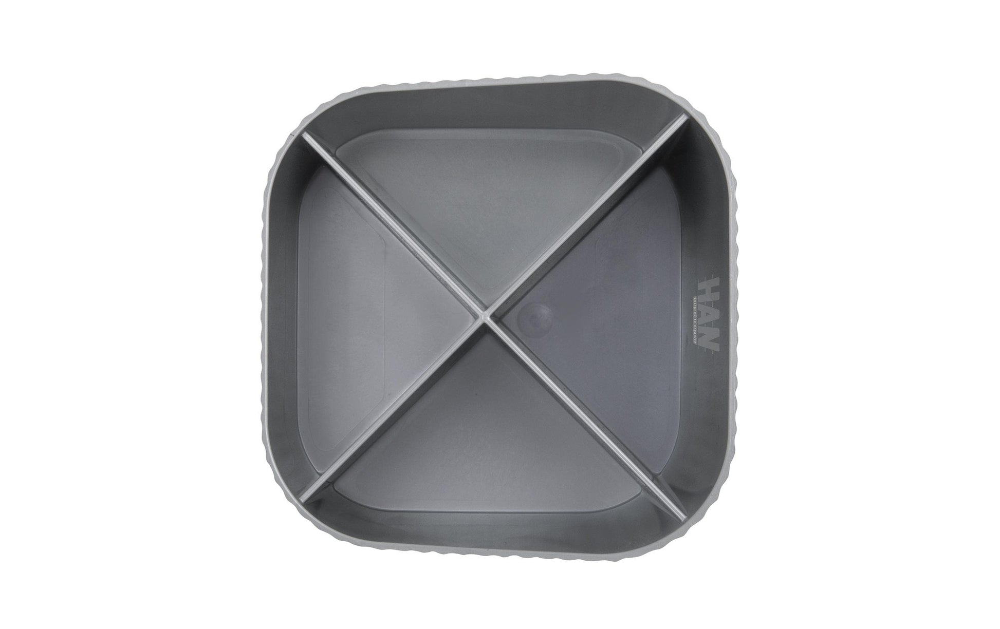 HAN Stiftehalter KARMA – 4 Fächer, Kunststoff (recycelt), grau, 111 × 105 × 111 mm, 1 Stück