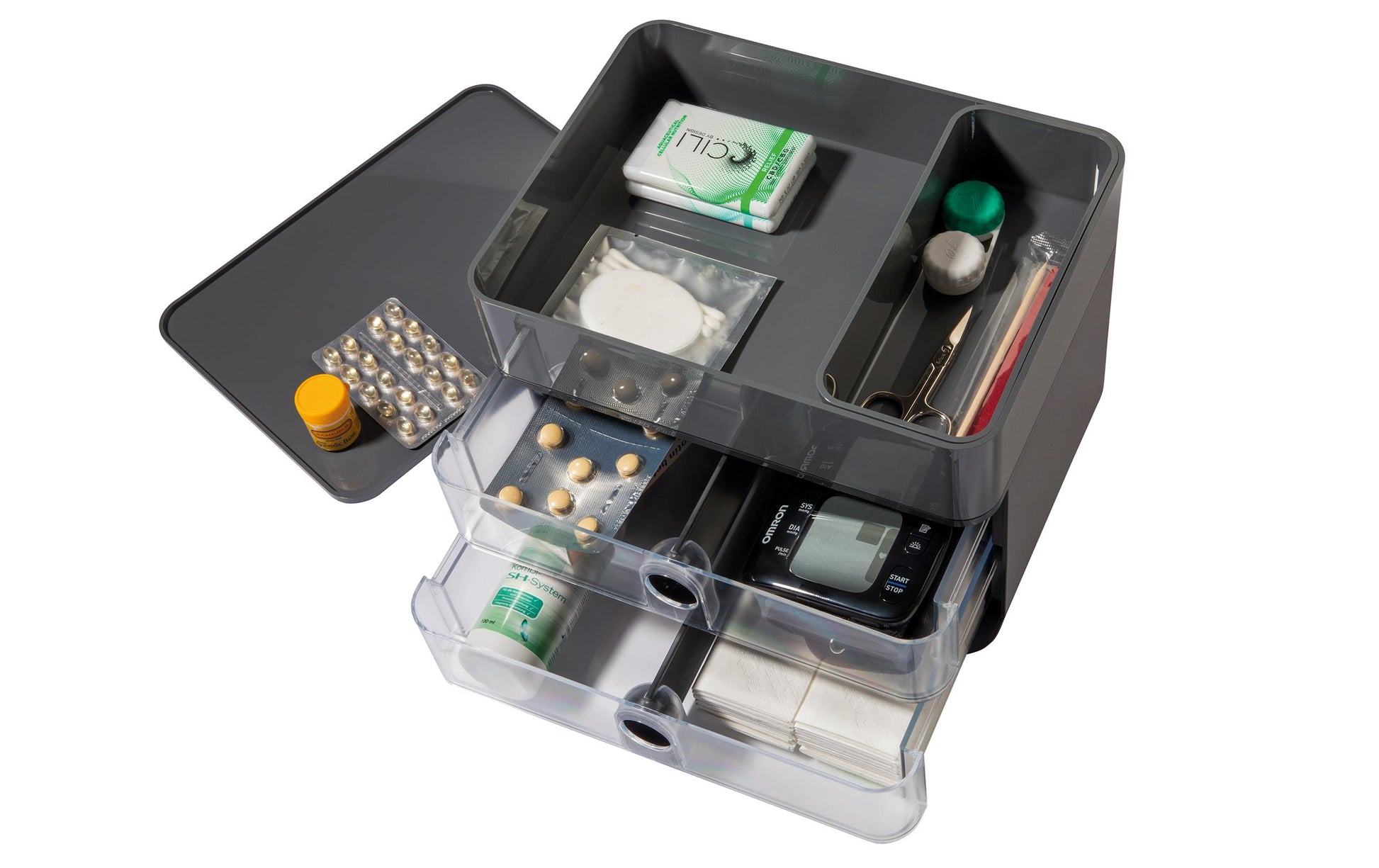 HAN Allison Smart-Box Plus Schubladenelement – 2 Schubladen, grau, ABS, B 260 × H 125 × T 195 mm