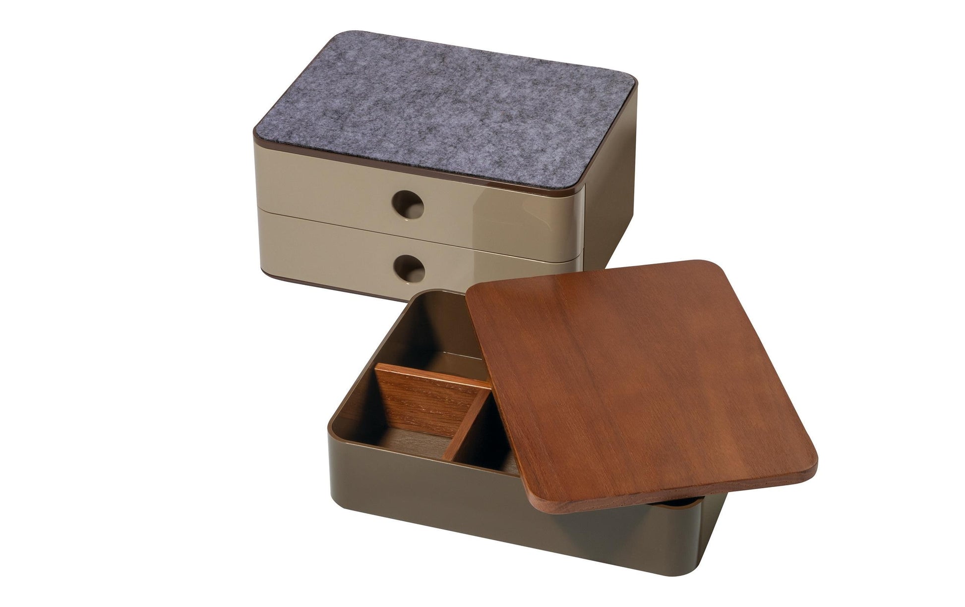 HAN Allison Smart-Box Plus Schubladenelement – 2 Schubladen, beige/braun, ABS, B 260 × H 125 × T 195 mm