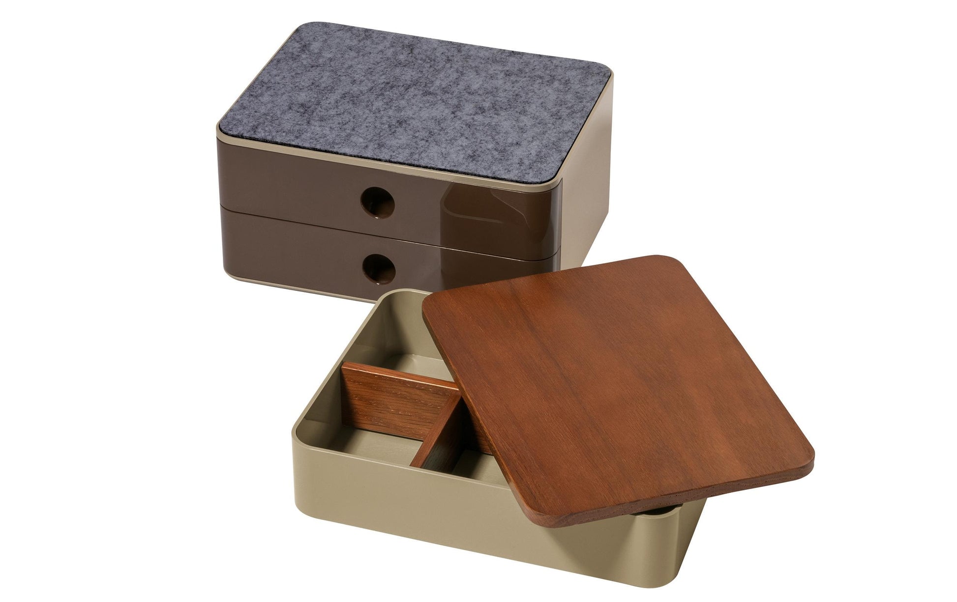 HAN Allison Smart-Box Plus Schubladenelement – 2 Schubladen, Dunkelbraun, ABS, B 260 × H 125 × T 195 mm
