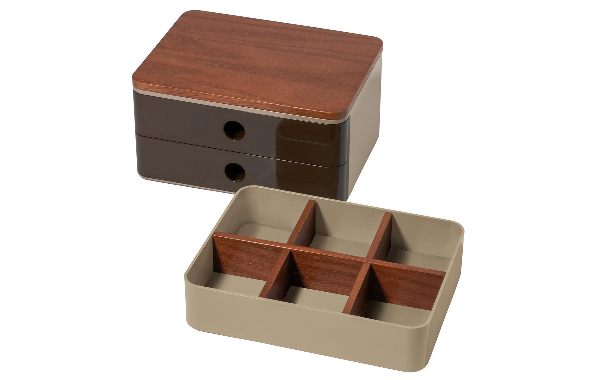 HAN Allison Smart-Box Plus Schubladenelement – 2 Schubladen, Dunkelbraun, ABS, B 260 × H 125 × T 195 mm