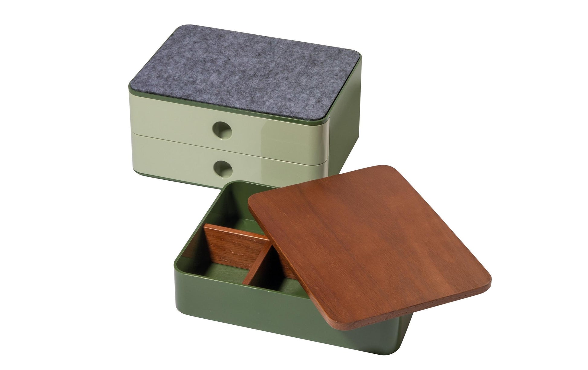 HAN Allison Smart-Box Plus Aufbewahrungsbox – 2 Schubladen, Hellgrün, ABS, B 260 × H 125 × T 195 mm