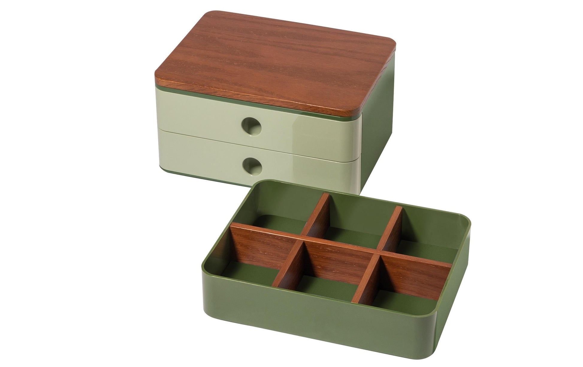 HAN Allison Smart-Box Plus Aufbewahrungsbox – 2 Schubladen, Hellgrün, ABS, B 260 × H 125 × T 195 mm