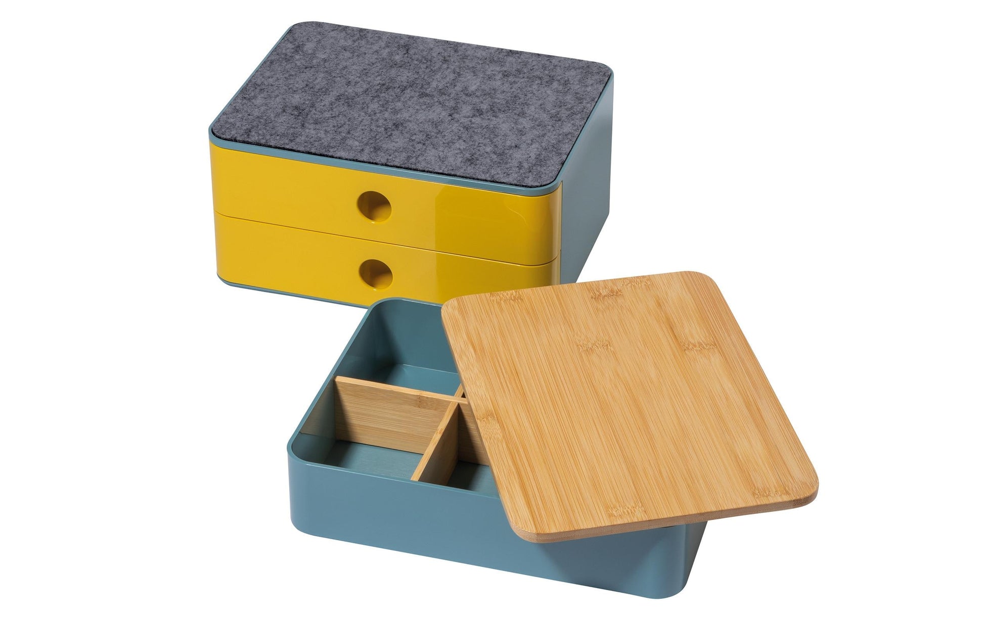 HAN Allison Smart-Box Plus Schubladenelement – 2 Schubladen, Gelb, ABS, B 260 × H 125 × T 195 mm