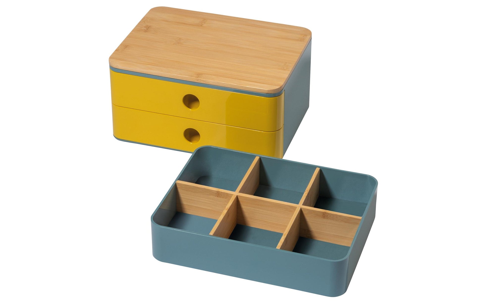 HAN Allison Smart-Box Plus Schubladenelement – 2 Schubladen, Gelb, ABS, B 260 × H 125 × T 195 mm