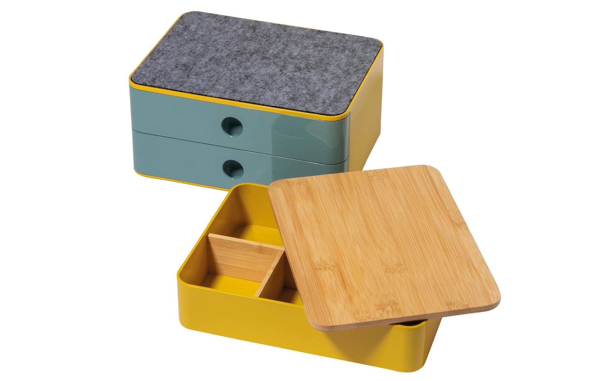 HAN Allison Smart-Box Plus Schubladenelement – 2 Schubladen, Blau, ABS, B 260 × H 125 × T 195 mm