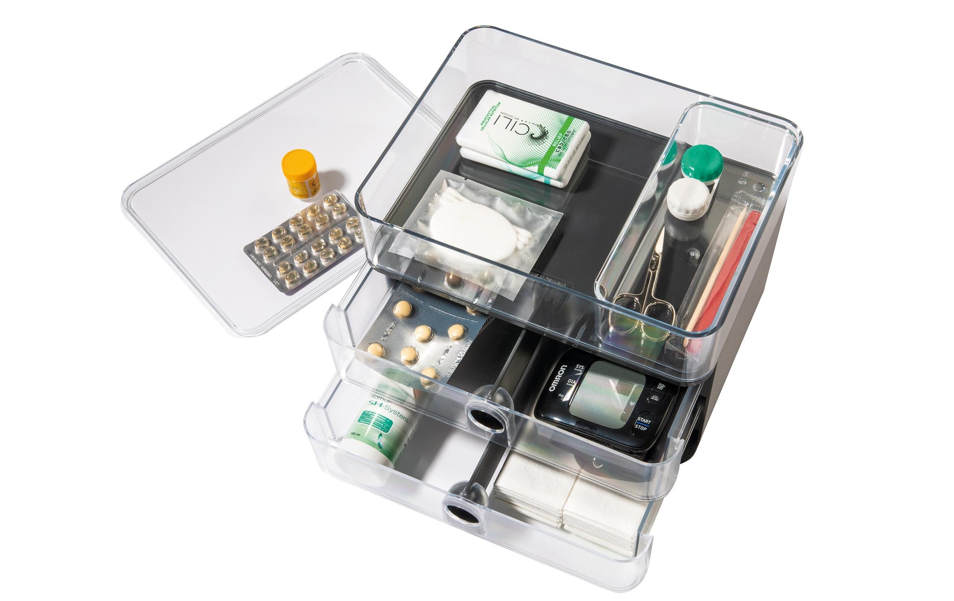 HAN Allison Smart-Box Plus Schubladenelement – 2 Schubladen, grau, ABS, B 260 × H 125 × T 195 mm