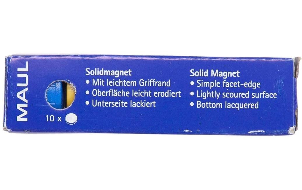 MAUL Rundmagnete – sortiert – Ø 20 mm, 10 Stück, Kunststoff