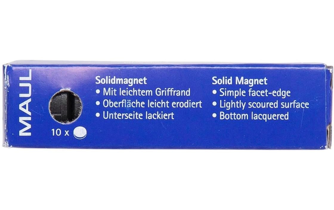 MAUL Rundmagnete – schwarz – Ø 20 mm, 10 Stück