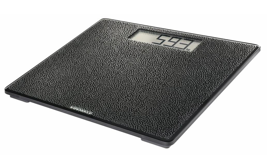 Soehnle Personenwaage Style Sense Comfort Coral – 31×31×2 cm, Glas, 180 kg, Schwarz