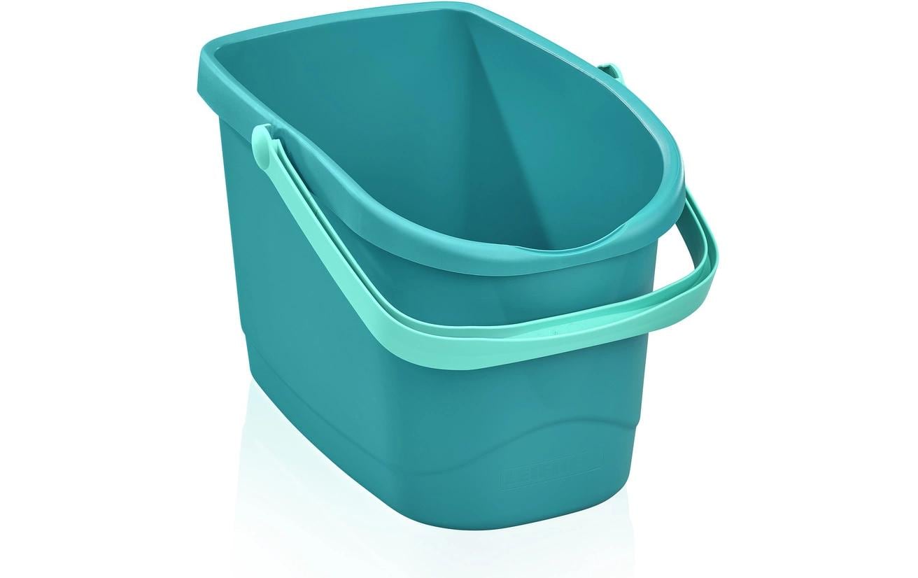 Leifheit Putzeimer Power Clean M – 10 l – Kunststoff – türkis, 26,0 × 38,0 × 25,0 cm