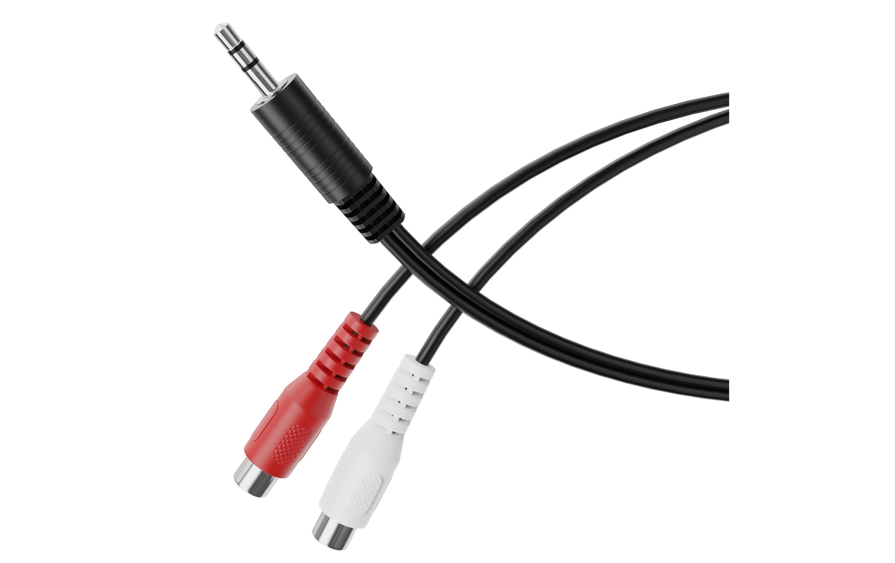 HDSUPPLY 3,5-mm-auf-2×-Cinch-Adapterkabel – 3,5-mm-Klinke Stecker zu 2× Cinch Buchse – 0,1 m