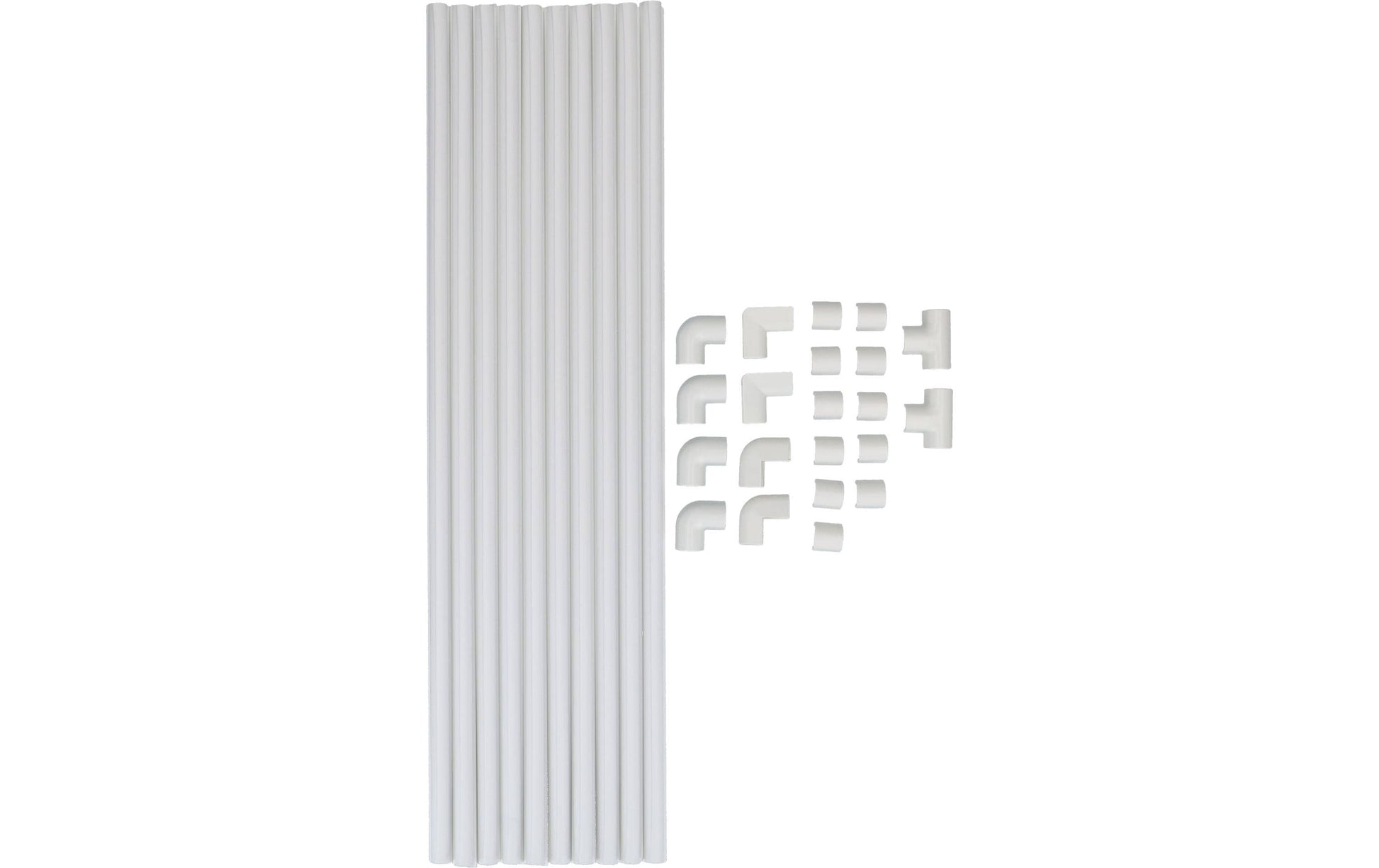 Max Hauri AG Max Hauri Kabelmanagement-Set – 11 × 10 mm Kabelkanal, Weiss, selbstklebend, 10×0,4 m + 21 Stk.