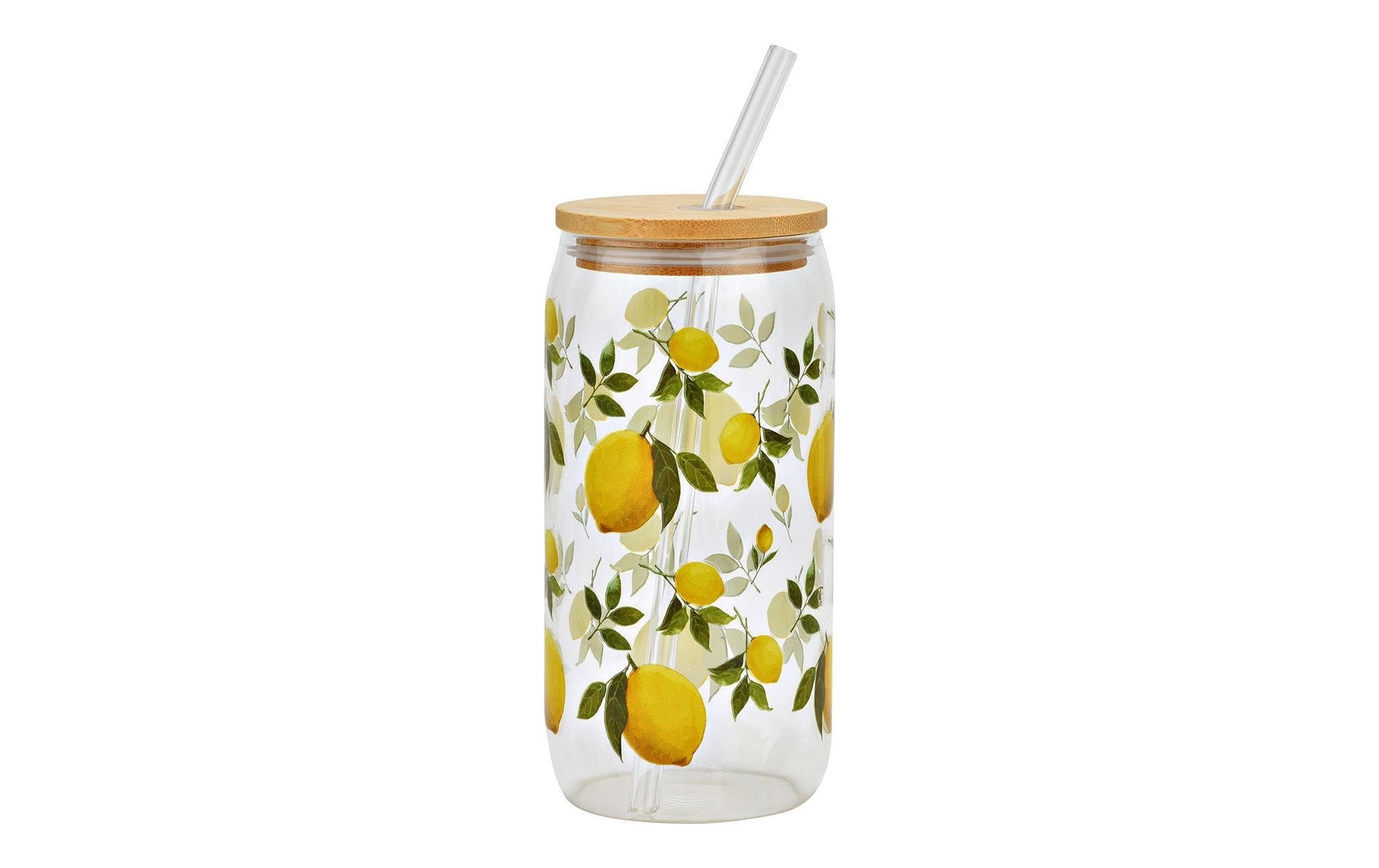 G. Wurm Trinkglas – 500 ml, Ø 8 cm, H 15 cm, Glas, Transparent, mit Strohhalm