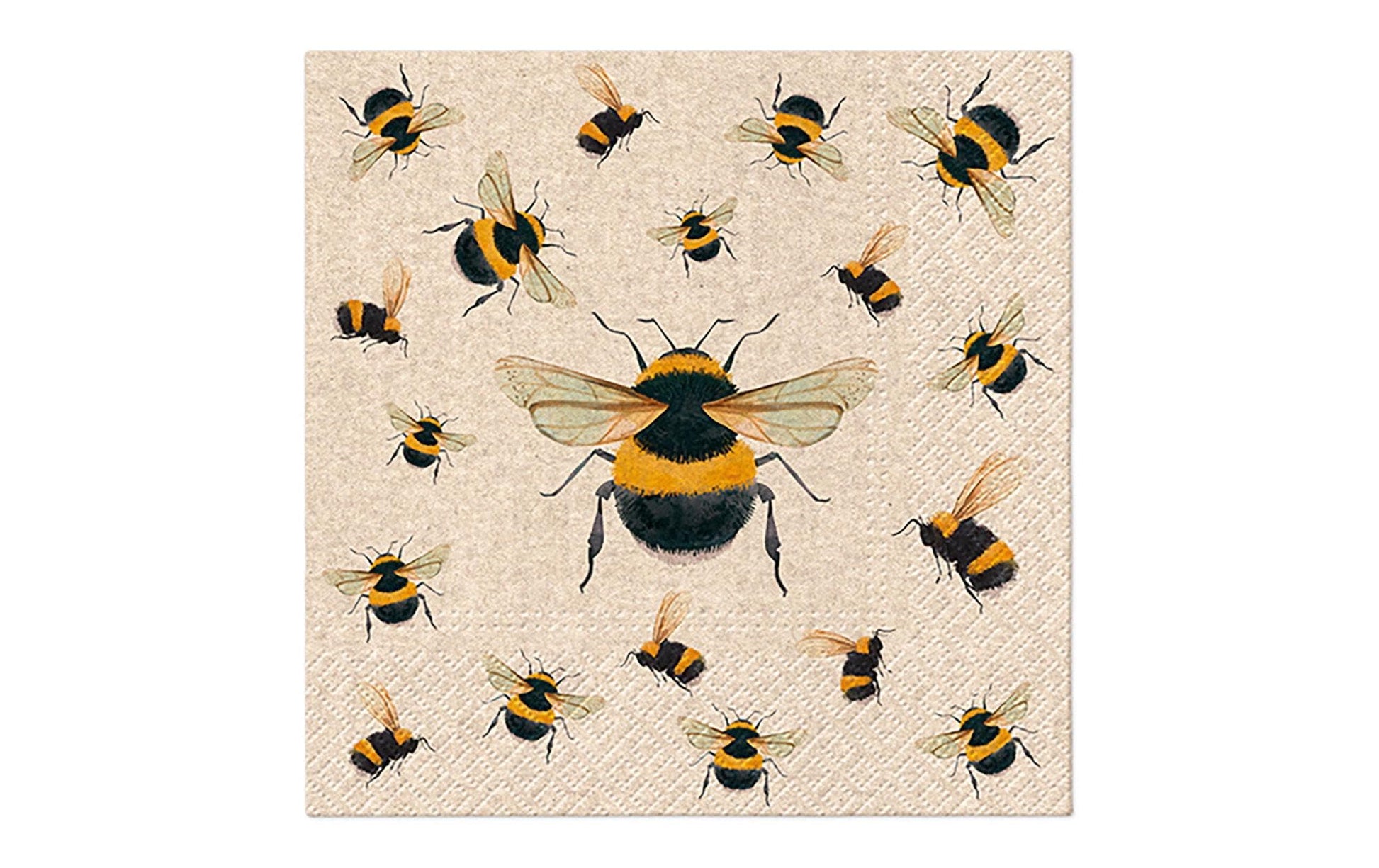 G. Wurm Servietten Biene – mehrfarbig – 33 × 33 cm, 3-lagig – 20 Stück