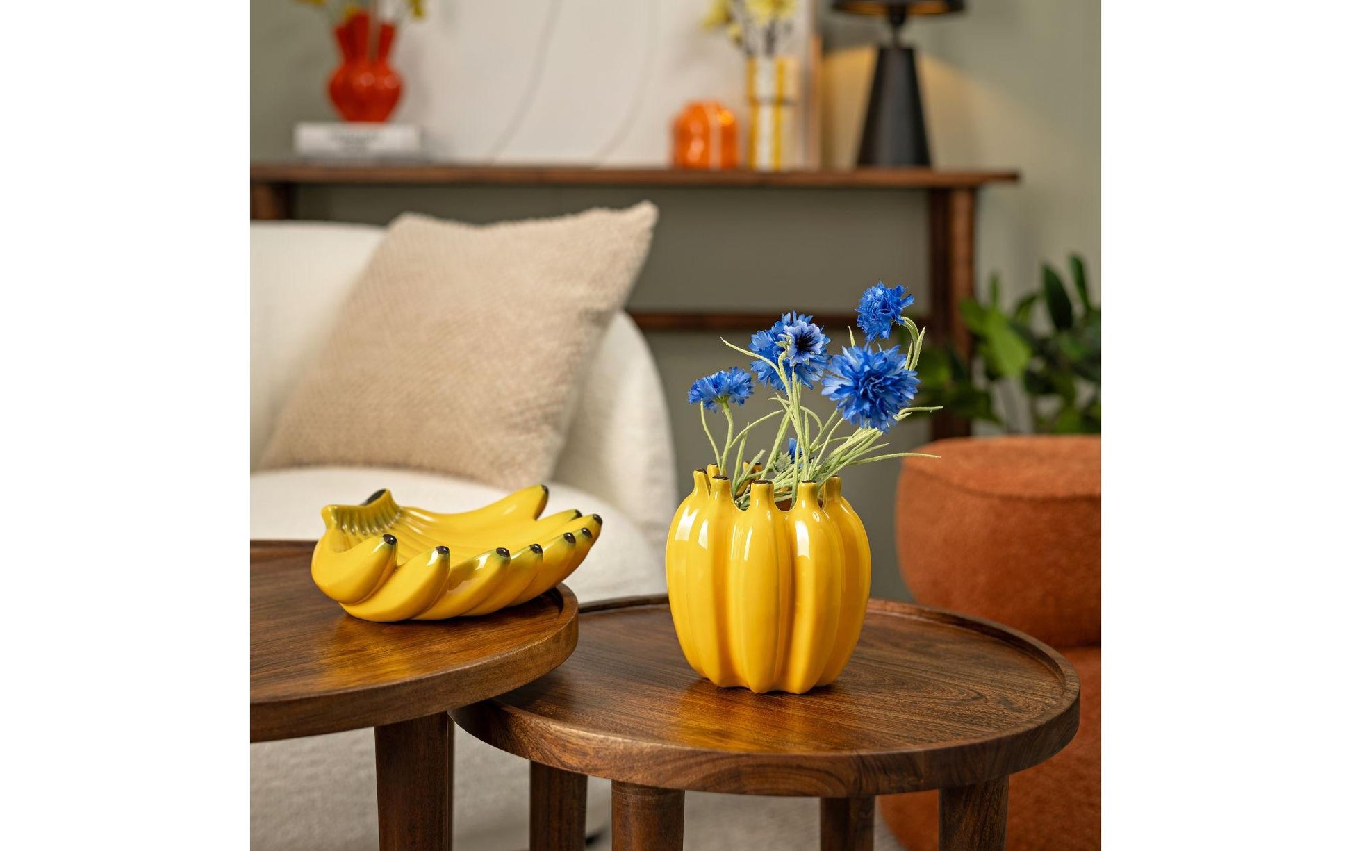G. Wurm Schale Banane – 23,0 × 19,0 × 7,0 cm, Keramik, Gelb