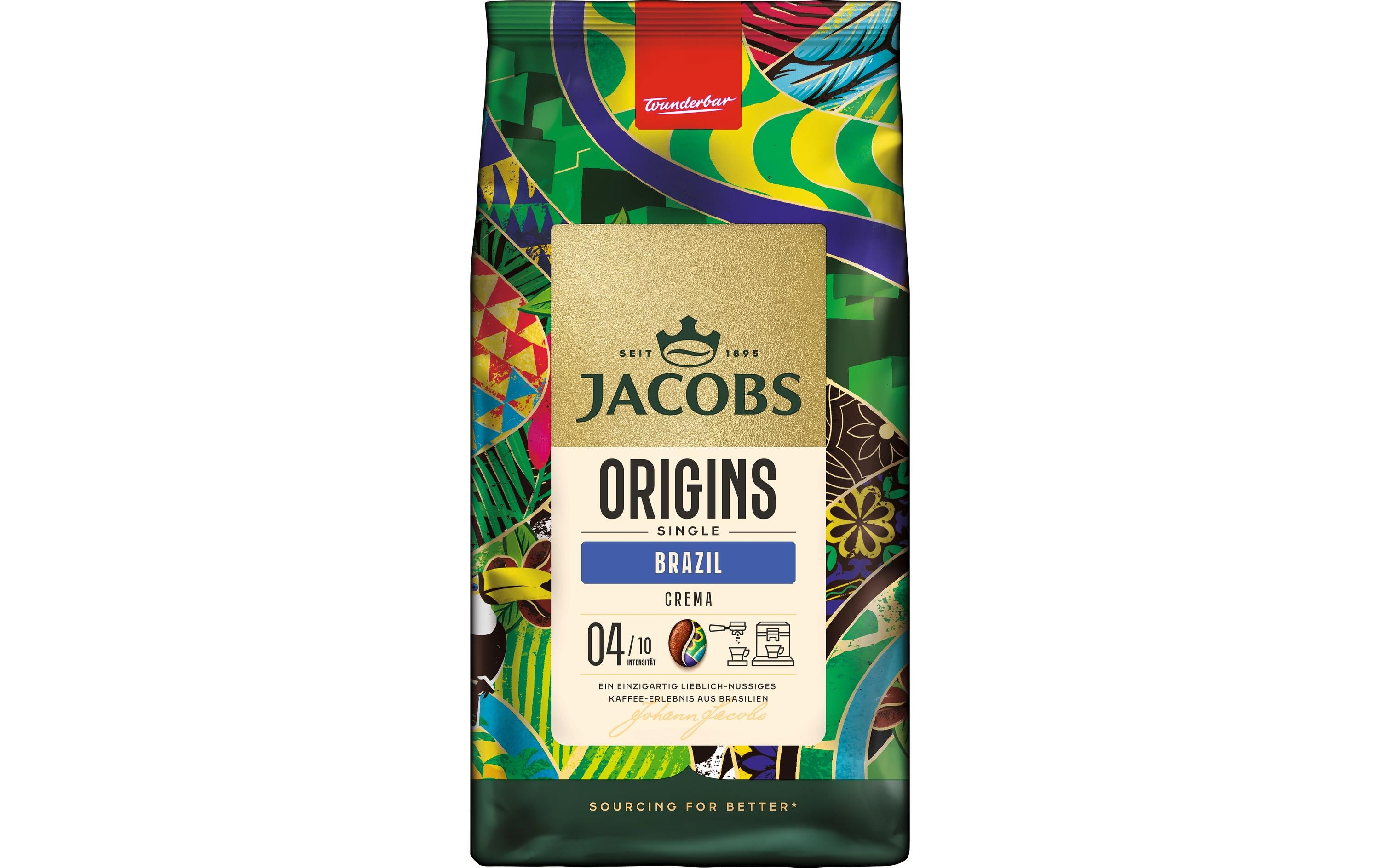 Jacobs Südamerika Brasilien – Kaffeebohnen – Café Crème, 1 kg