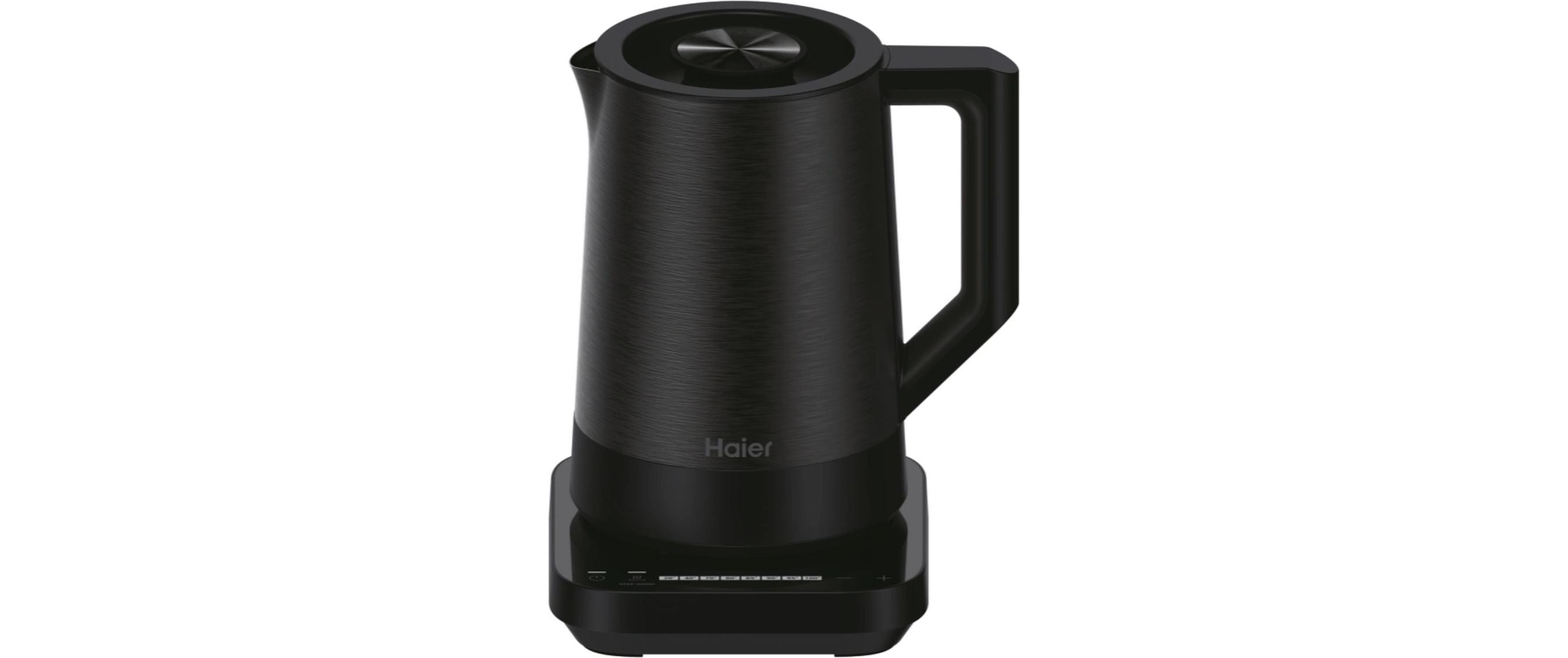 Haier Wasserkocher – 1,7 l, mit Temperaturwahl, Warmhaltefunktion, Metall, Schwarz, HKE5A 021