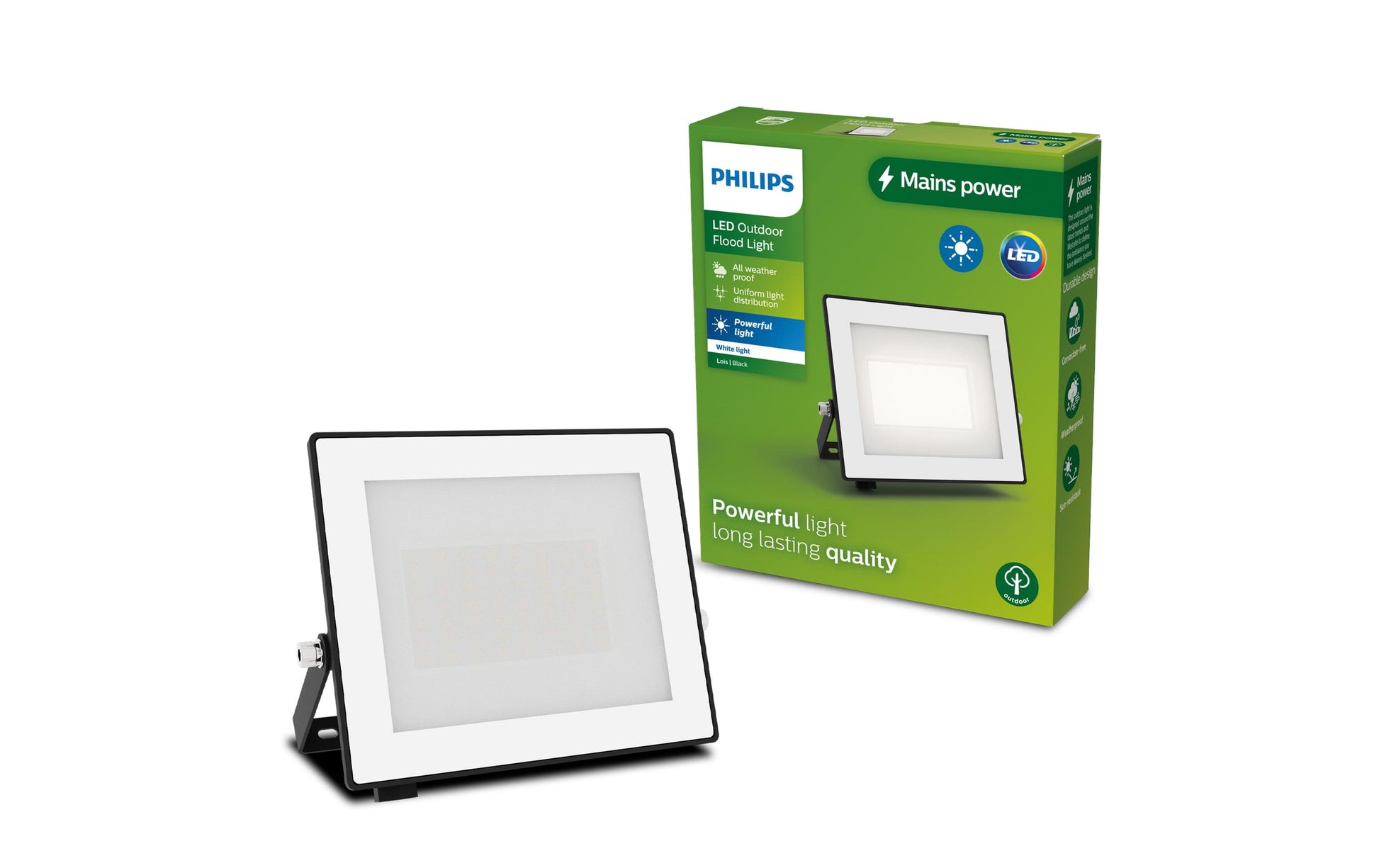 Philips by Signify Philips Aussenwandleuchte – 30 W – Warmweiss, 3000 K – IP65 – Netzbetrieb – schwenkbar – Schwarz – Aluminium