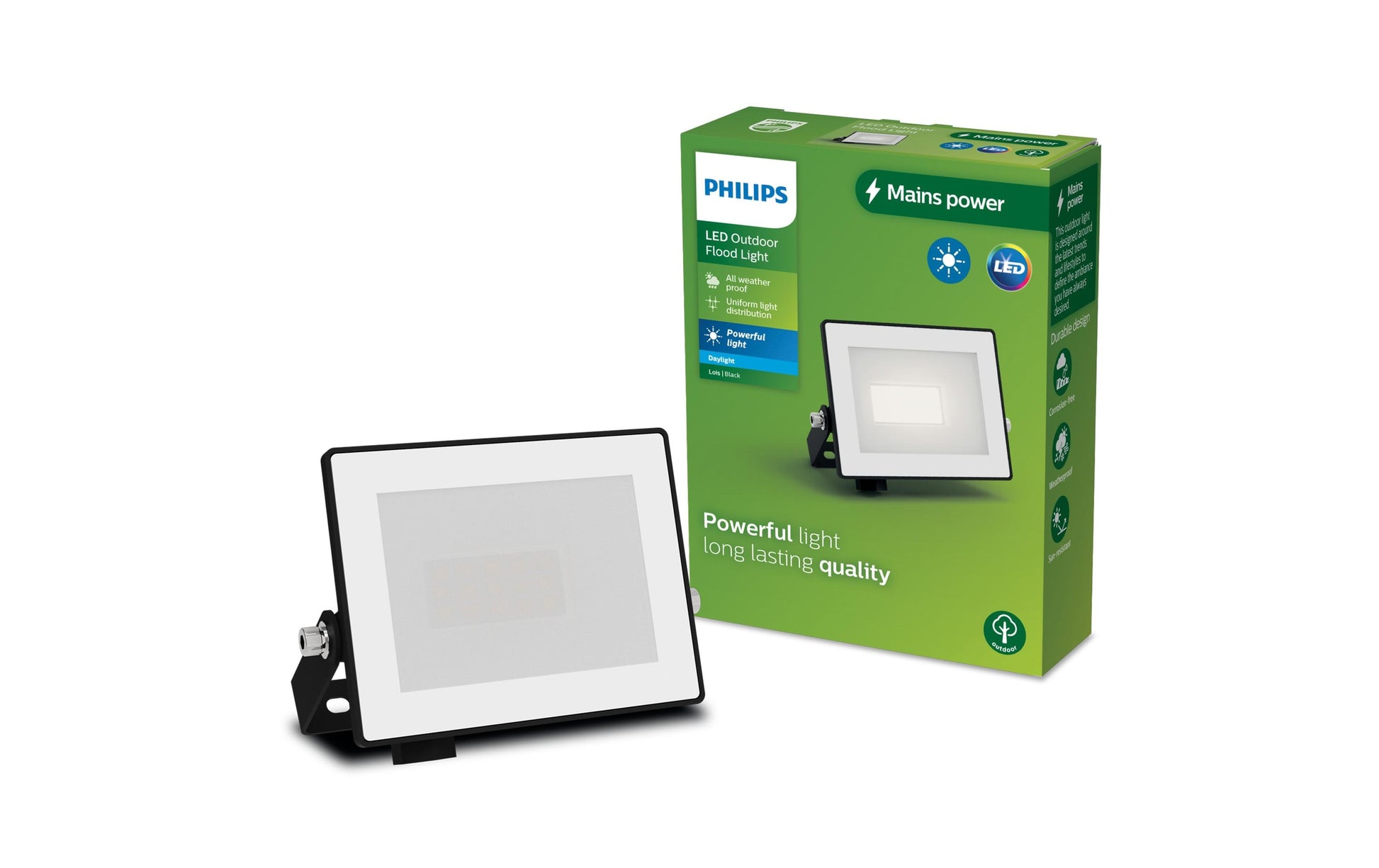 Philips by Signify Philips Aussenwandleuchte – 950 lm, 10 W, Kaltweiss, 5000 K, IP65, Netzbetrieb, schwenkbar, Schwarz, Aluminium