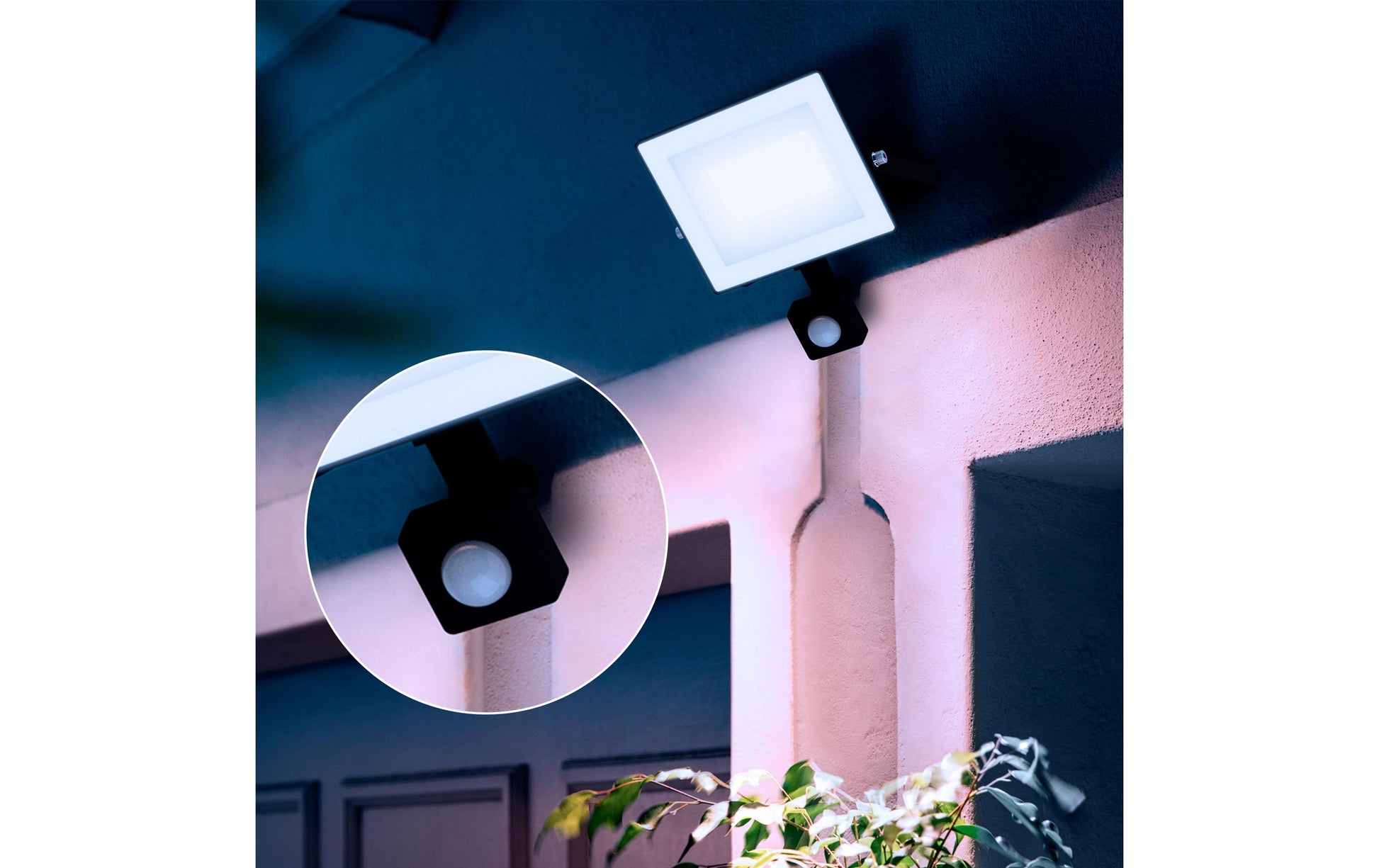 Philips by Signify Philips Aussenwandleuchte – Kaltweiss, 5000 K, IP65, Netzbetrieb, mit Bewegungsmelder, Schwarz, Aluminium