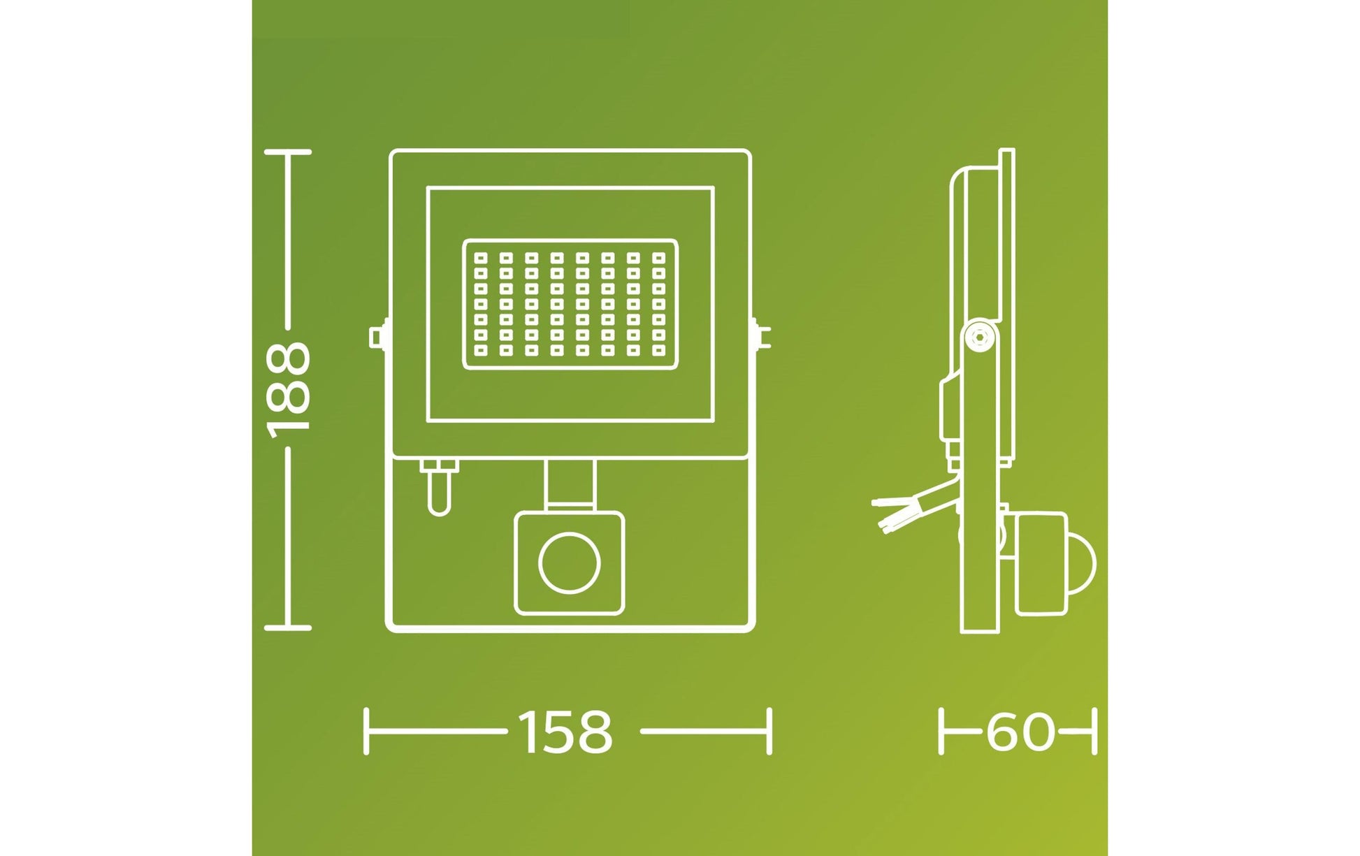 Philips by Signify Philips Aussenwandleuchte – Kaltweiss, 5000 K, IP65, Netzbetrieb, mit Bewegungsmelder, Schwarz, Aluminium