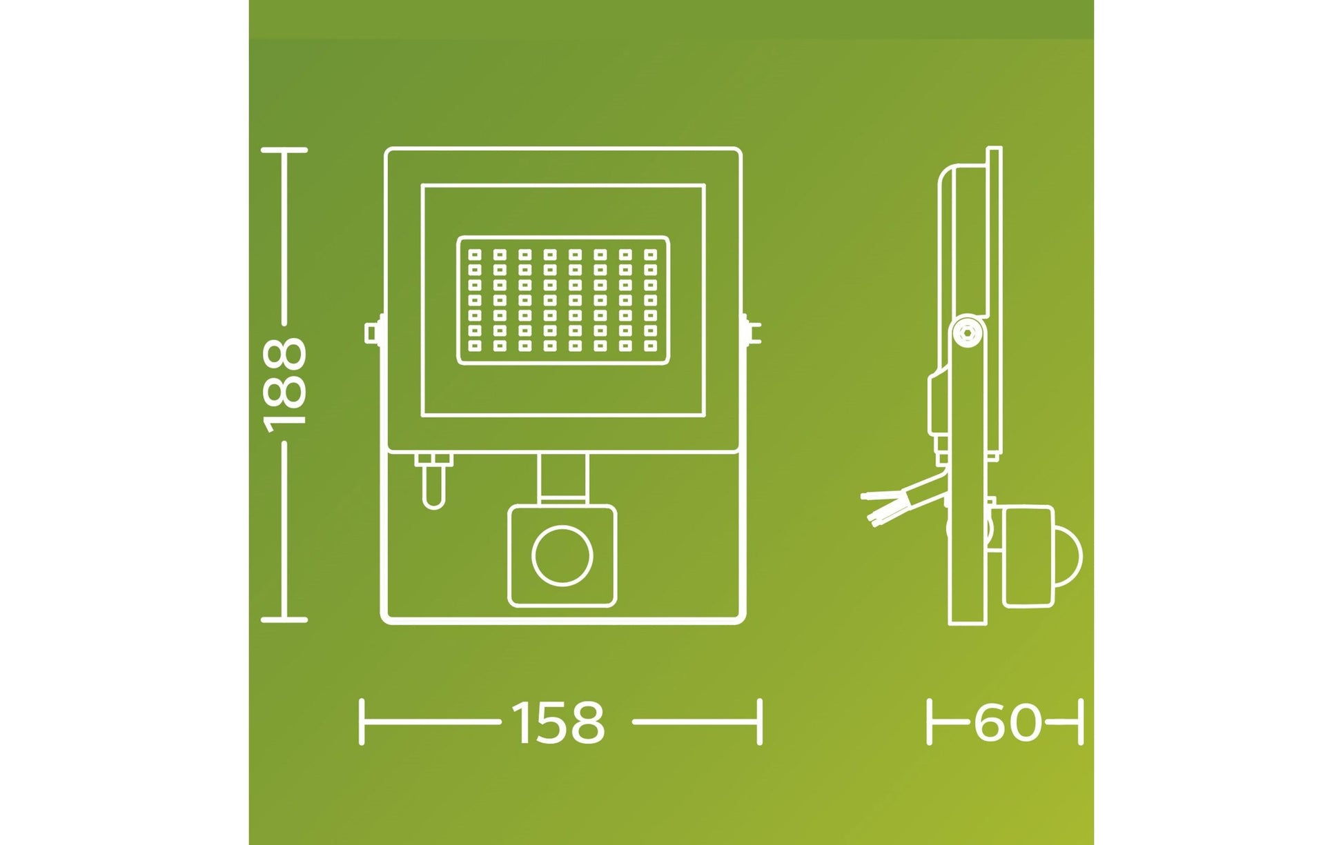 Philips by Signify Philips Aussenwandleuchte – Warmweiss, 3000 K, IP65, Netzbetrieb, mit Bewegungsmelder, Schwarz, Aluminium