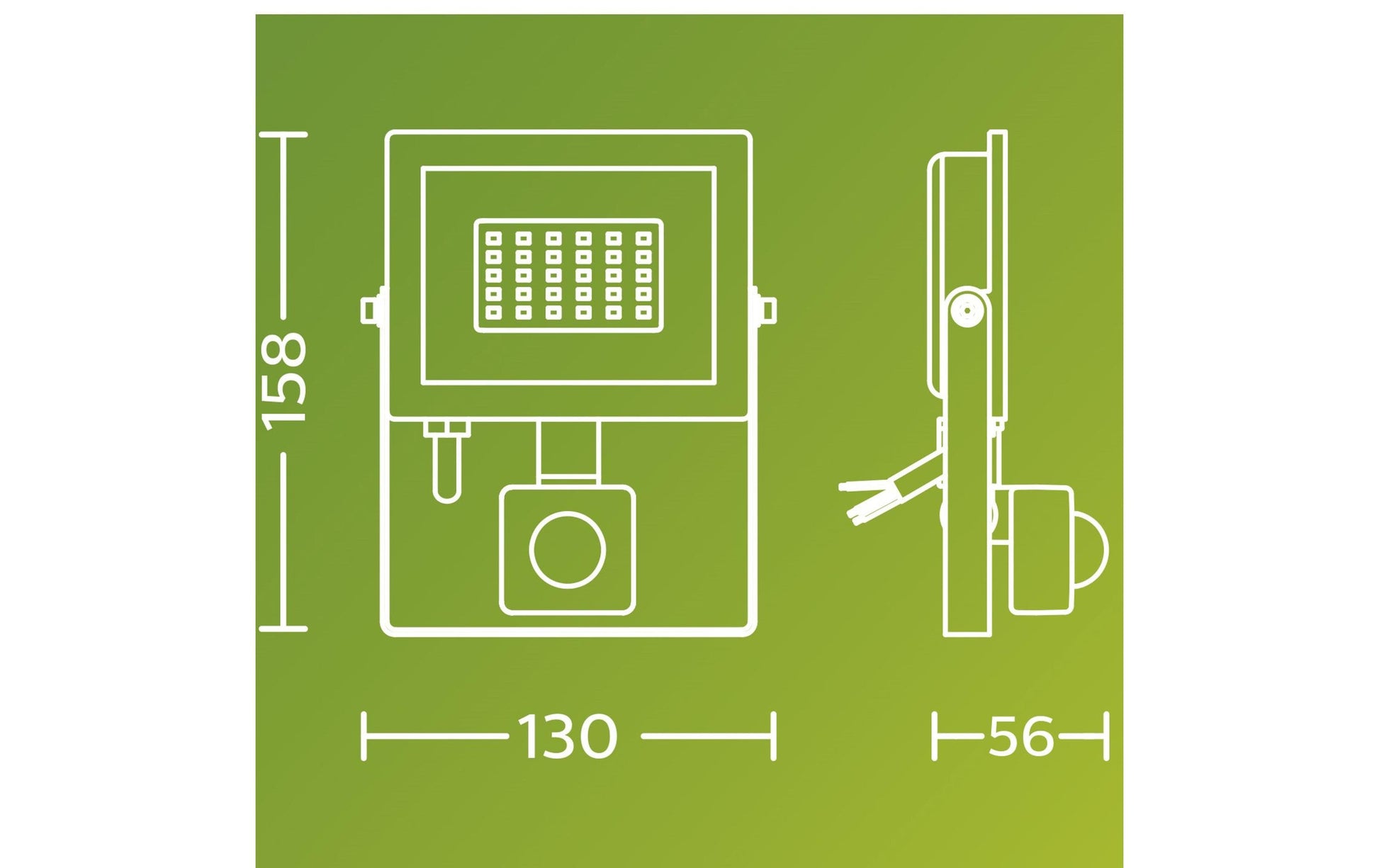 Philips by Signify Philips Aussenwandleuchte – Kaltweiss, 5000 K, IP65, Netzbetrieb, mit Bewegungsmelder – Schwarz, Aluminium