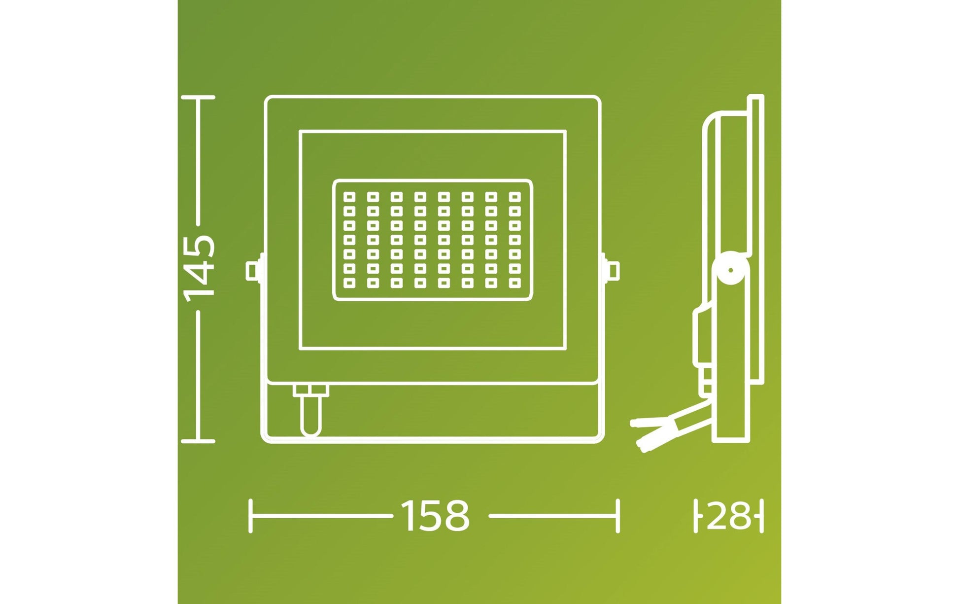 Philips by Signify Philips Aussenwandleuchte – Kaltweiss, 5000 K, IP65, Netzbetrieb, schwenkbar, Schwarz, Aluminium