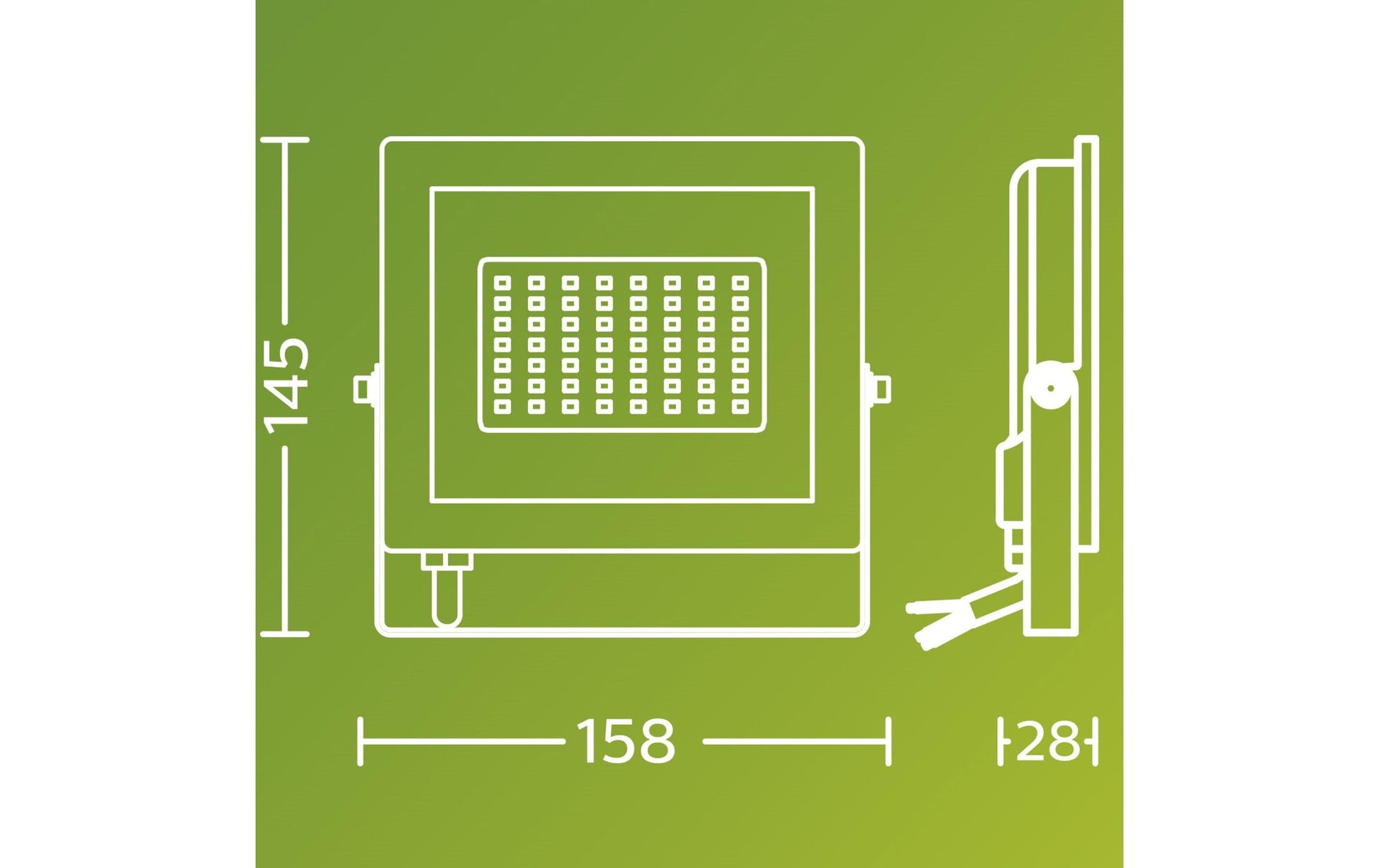 Philips by Signify Philips Aussenwandleuchte – 30 W – Warmweiss, 3000 K – IP65 – Netzbetrieb – schwenkbar – Schwarz – Aluminium