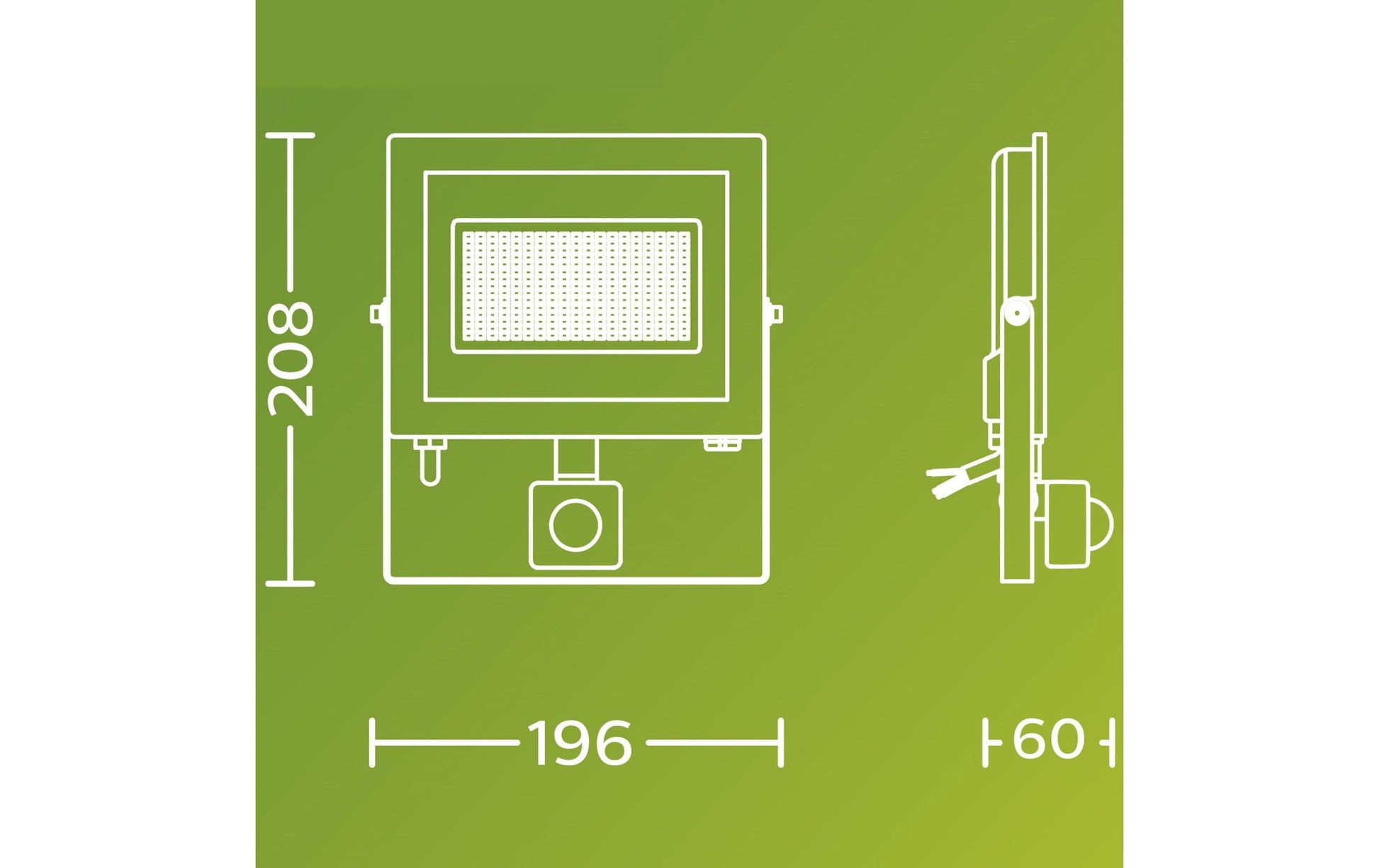 Philips Arbeitsstrahler – Warmweiss, 3000 K – IP65 – Netzbetrieb – mit Bewegungsmelder – Anthrazit, Aluminium