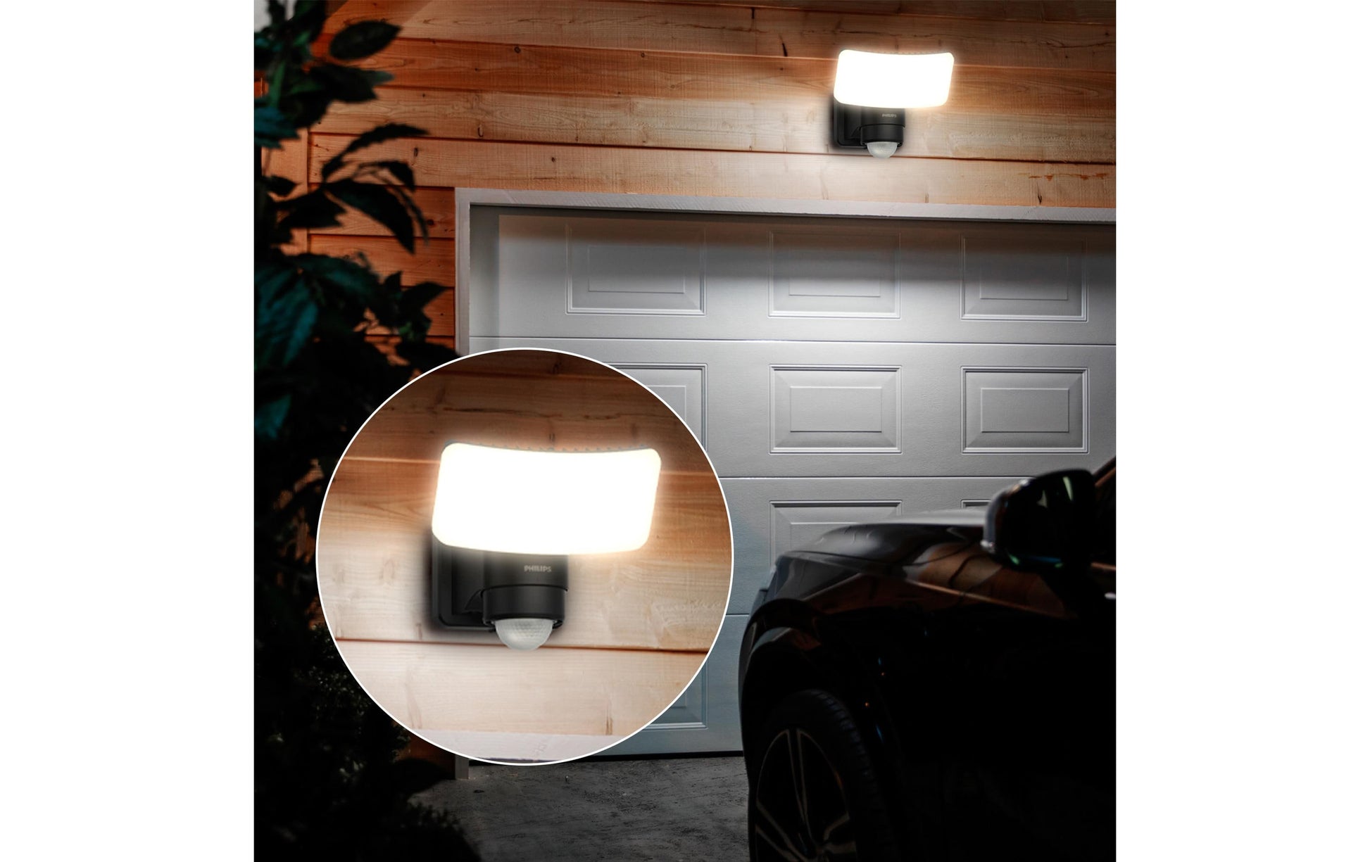 Philips Aussenwandleuchte – 5000 K – IP44 – Solarbetrieb – Umgebungslichtsensor – Schwarz – Kunststoff