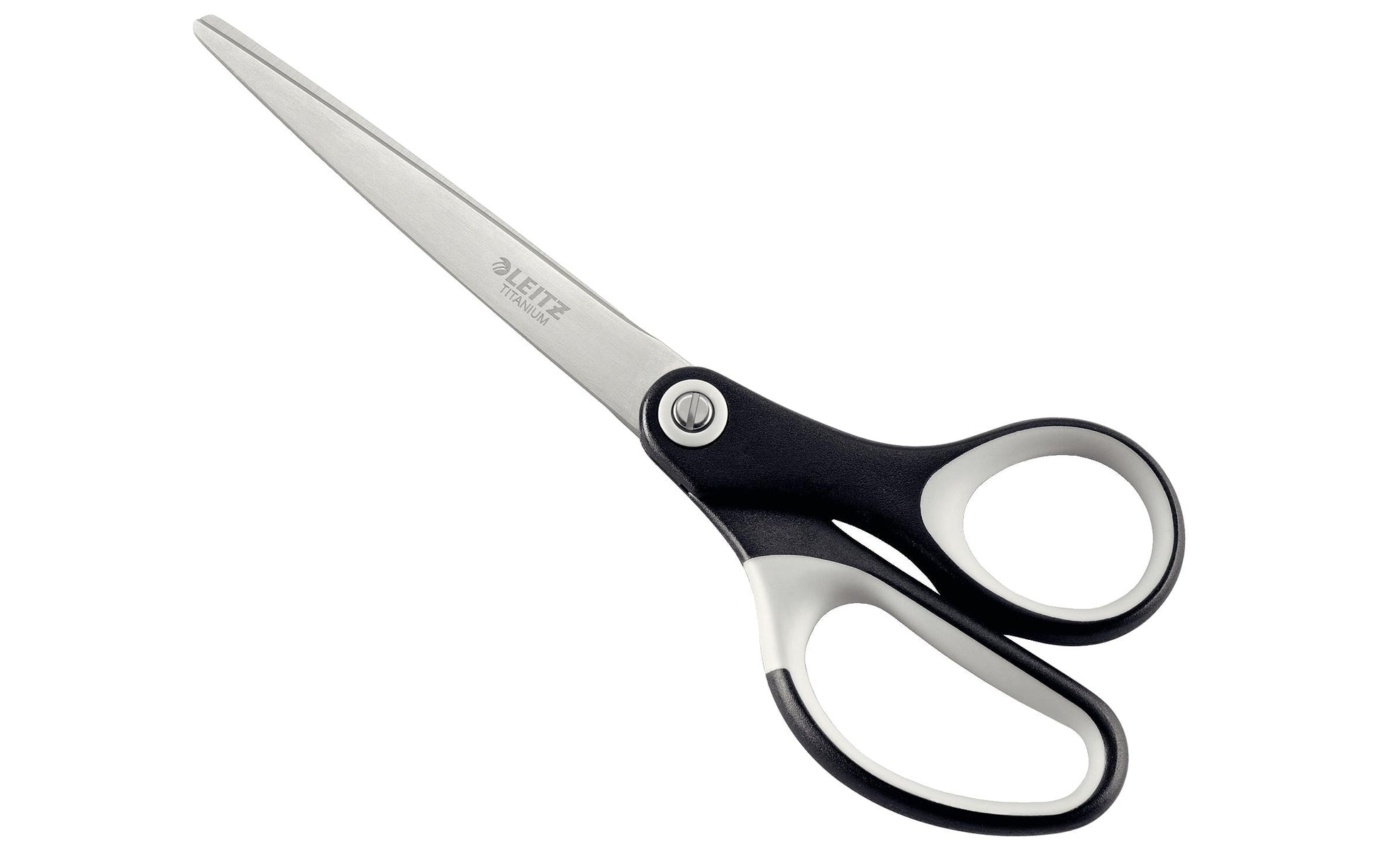 Leitz Universalschere – für Rechts- und Linkshänder, abgerundet, Softgrip, Kunststoff, schwarz