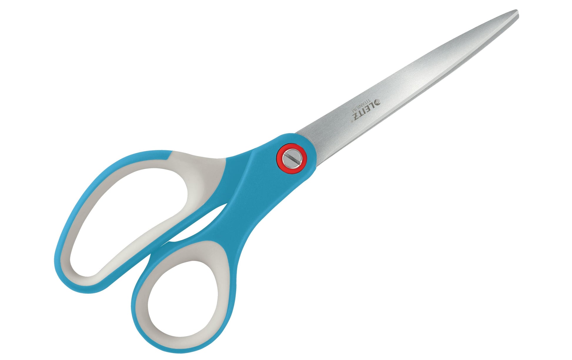 Leitz Cosy Schere 20,5 cm, spitz, für Rechts- und Linkshänder – Edelstahl, titanbeschichtet, Softgrip, blau