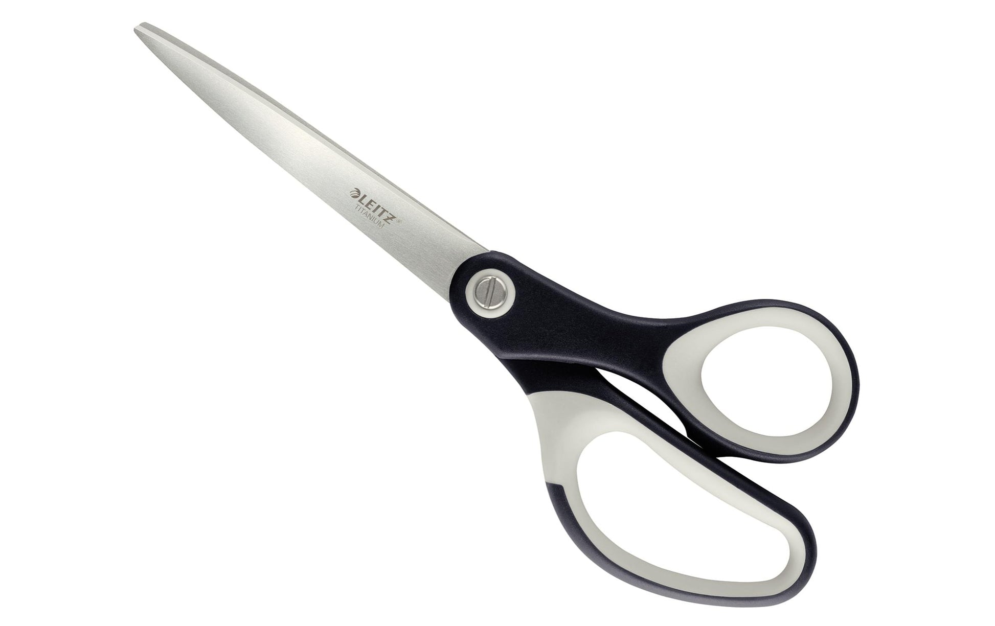 Leitz Schere 20,5 cm, spitz, für Rechts- und Linkshänder – Edelstahl, titanbeschichtet, Softgrip, schwarz
