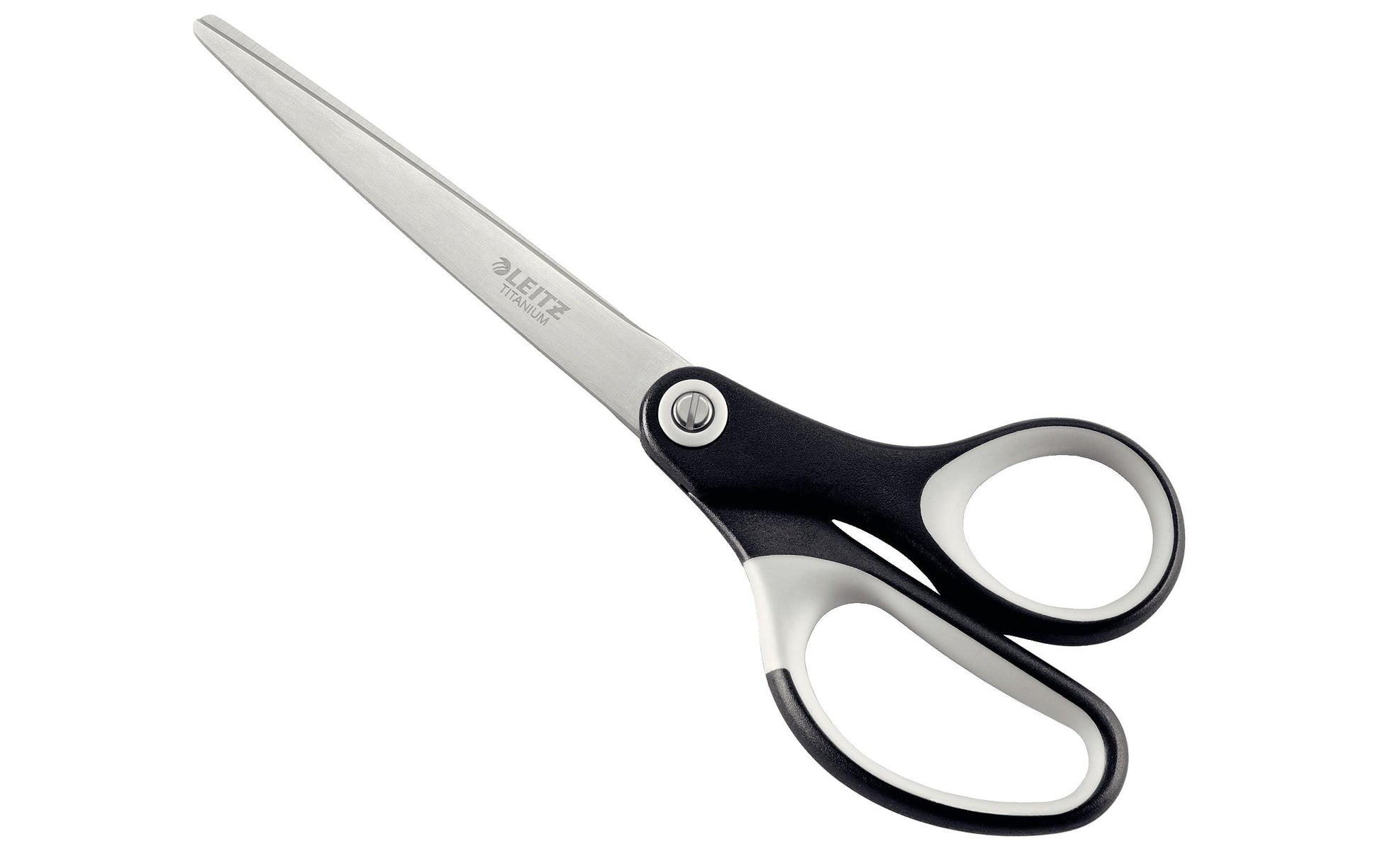 Leitz Universalschere – für Rechts- und Linkshänder, abgerundet, Softgrip, Kunststoff, schwarz