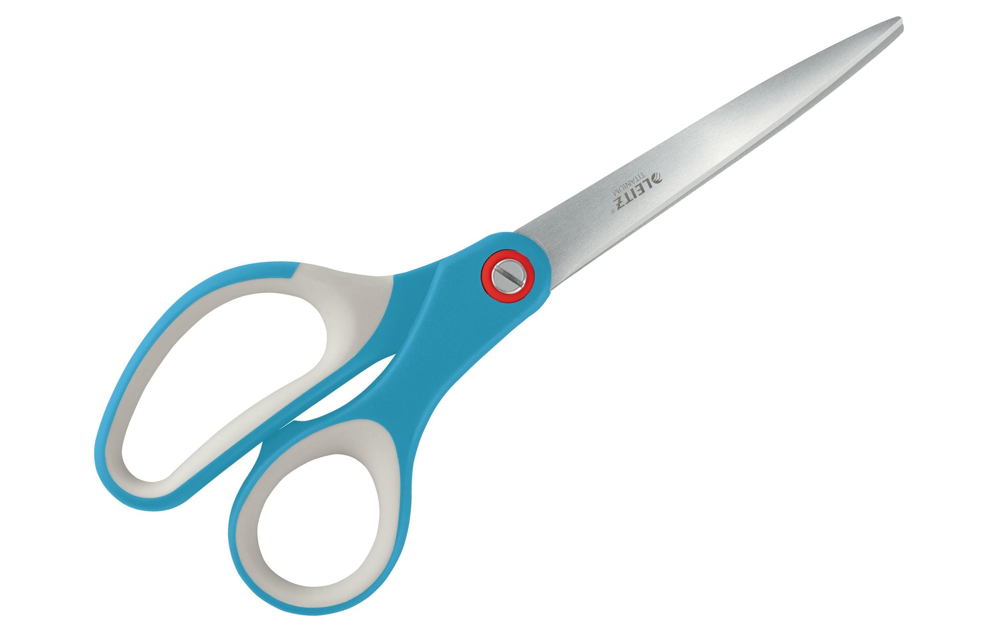 Leitz Cosy Schere 20,5 cm, spitz, für Rechts- und Linkshänder – Edelstahl, titanbeschichtet, Softgrip, blau