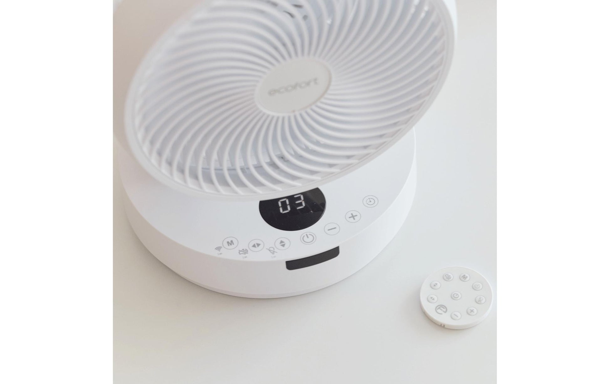 Ecofort Tischventilator ecoQ SilentAir Tavo – 25 cm, 8 Stufen, oszillierend, Fernbedienung, 30 W, 48 dB(A)