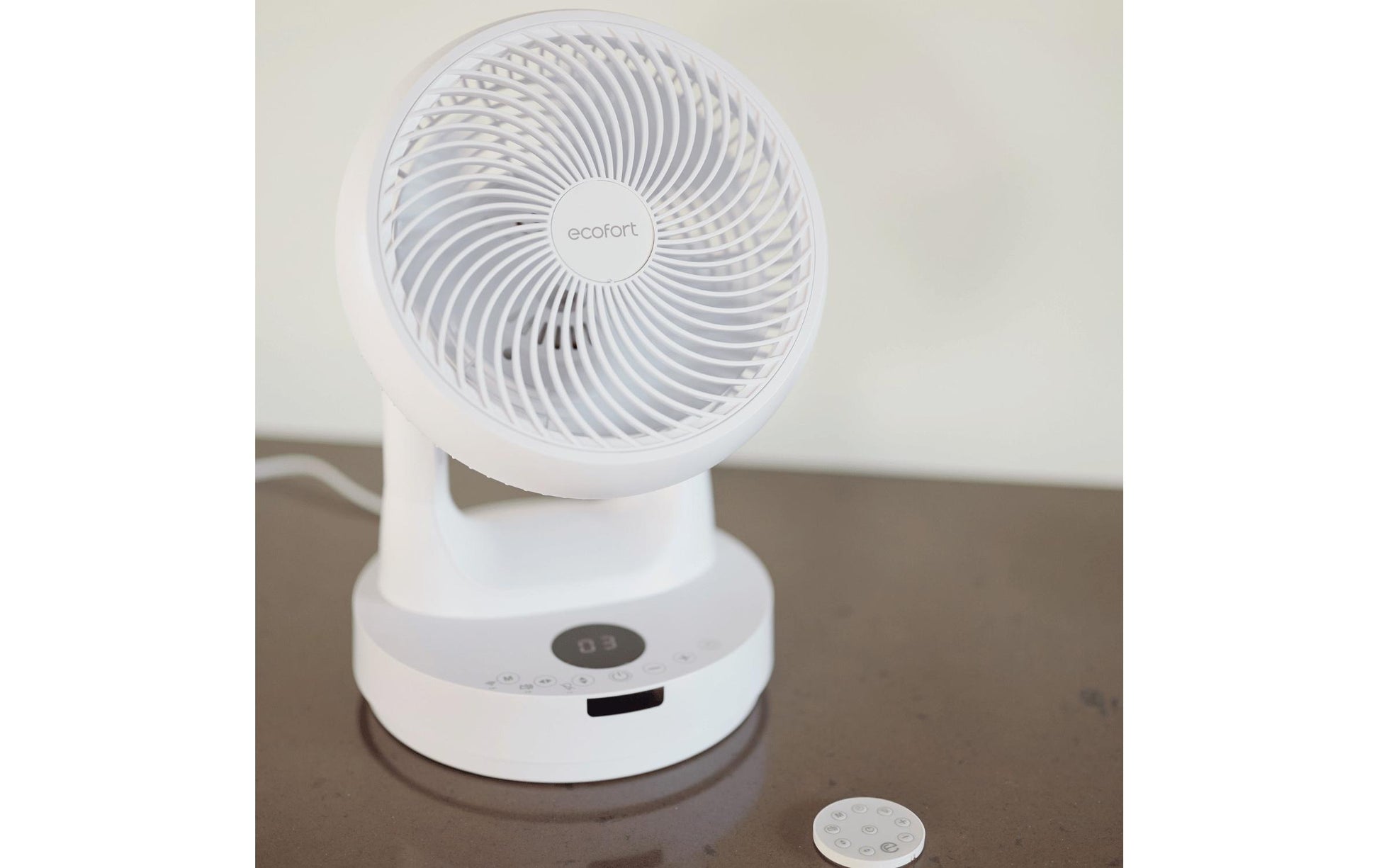 Ecofort Tischventilator ecoQ SilentAir Tavo – 25 cm, 8 Stufen, oszillierend, Fernbedienung, 30 W, 48 dB(A)