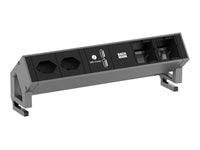 Bachmann DESK 2 902.430 – Tischsteckdosenleiste, 2× T13, 2× USB-A, ohne Schalter, 0,2 m, Stecker GST18i3