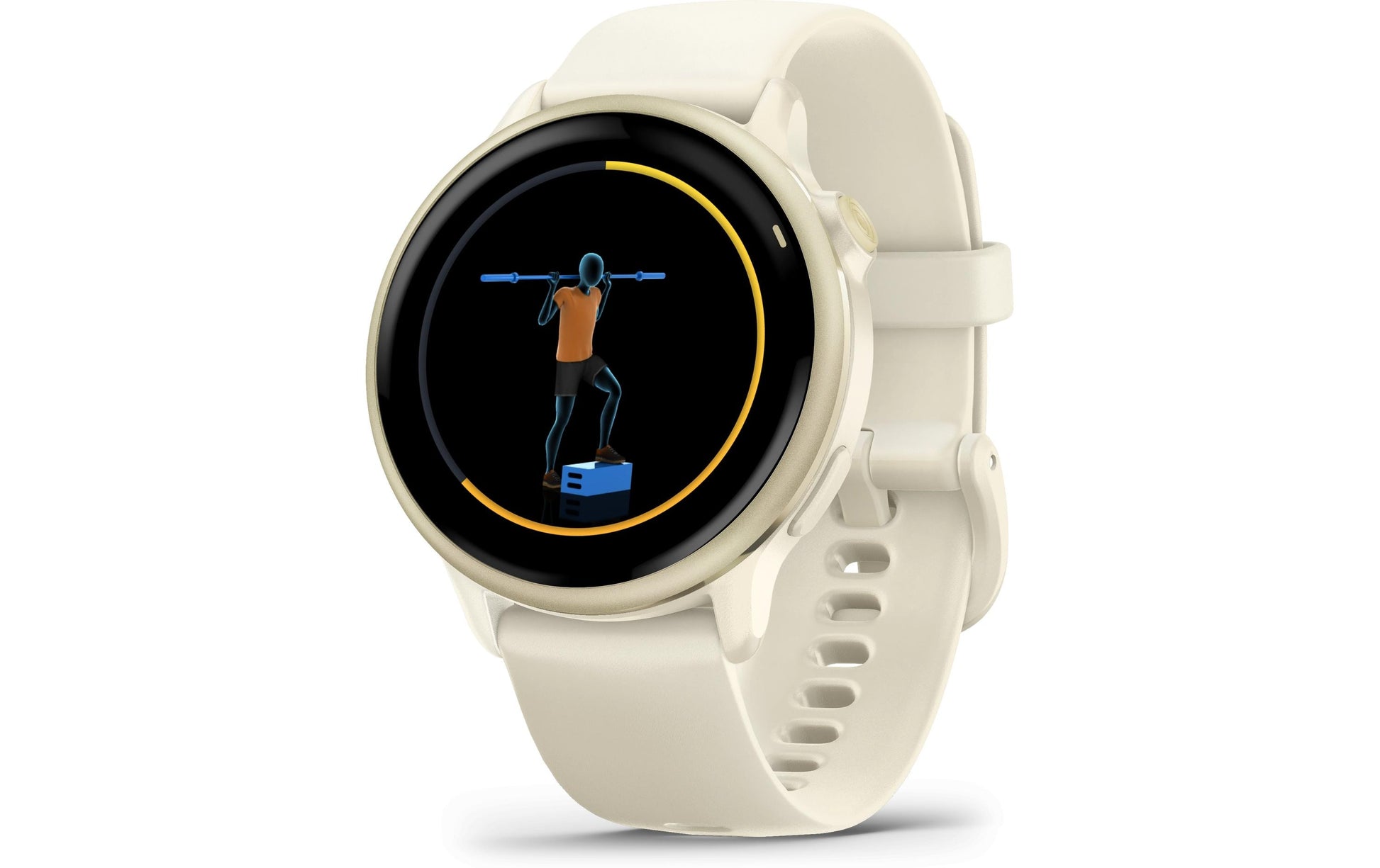 Garmin Vivoactive 6 – Smartwatch – GPS, WLAN, Farbdisplay, Schwimmen, Gold/Weiss, Sportarmband