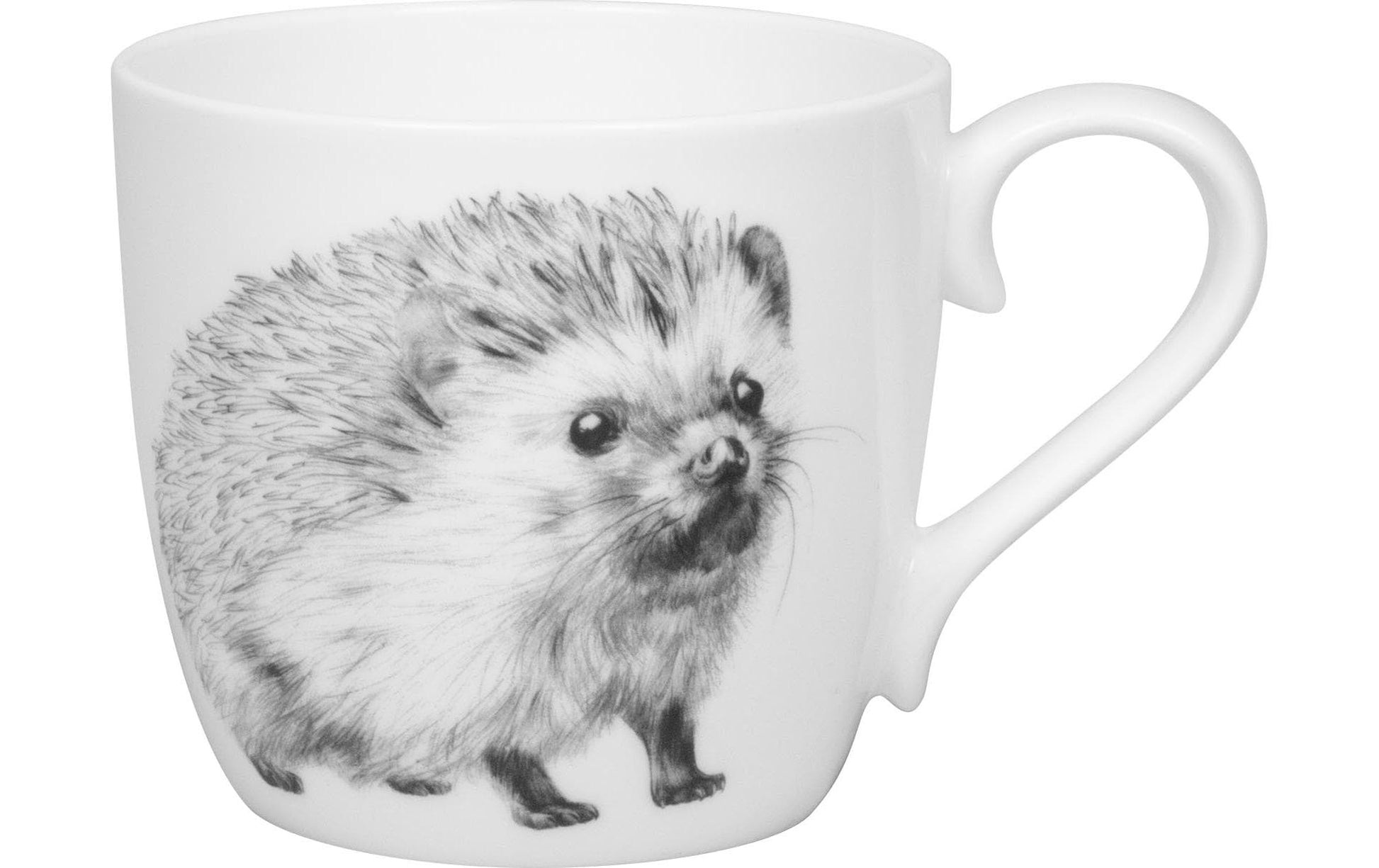 Könitz Porzellan Könitz Becher Amazing Animals Igel – 425 ml, Ø 9,7 cm, H 8,9 cm, Knochenporzellan, Weiss, spülmaschinenfest