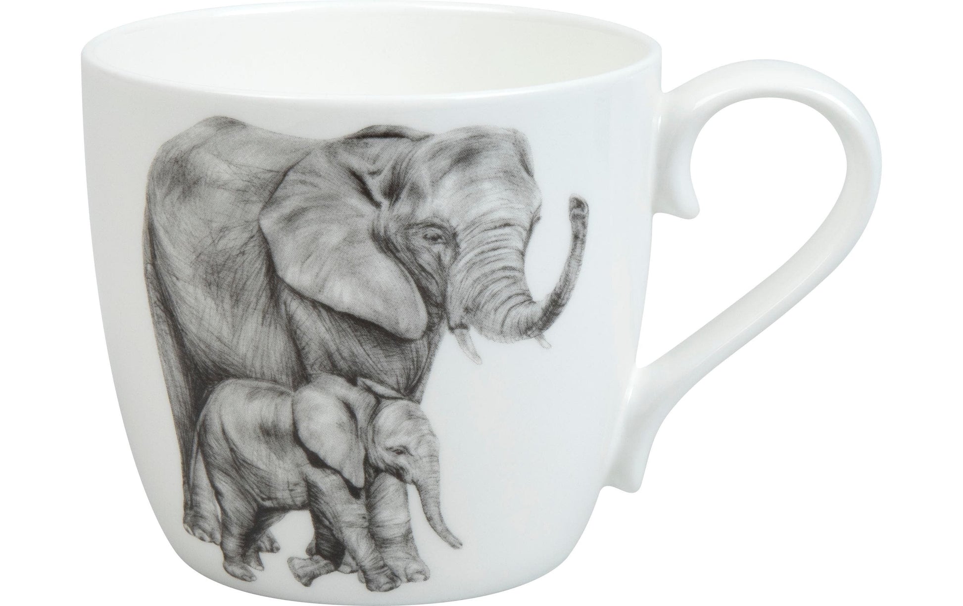 Könitz Porzellan Könitz Becher Amazing Animals Elefanten – 450 ml, Ø 9,7 cm, H 8,8 cm, Knochenporzellan, spülmaschinenfest