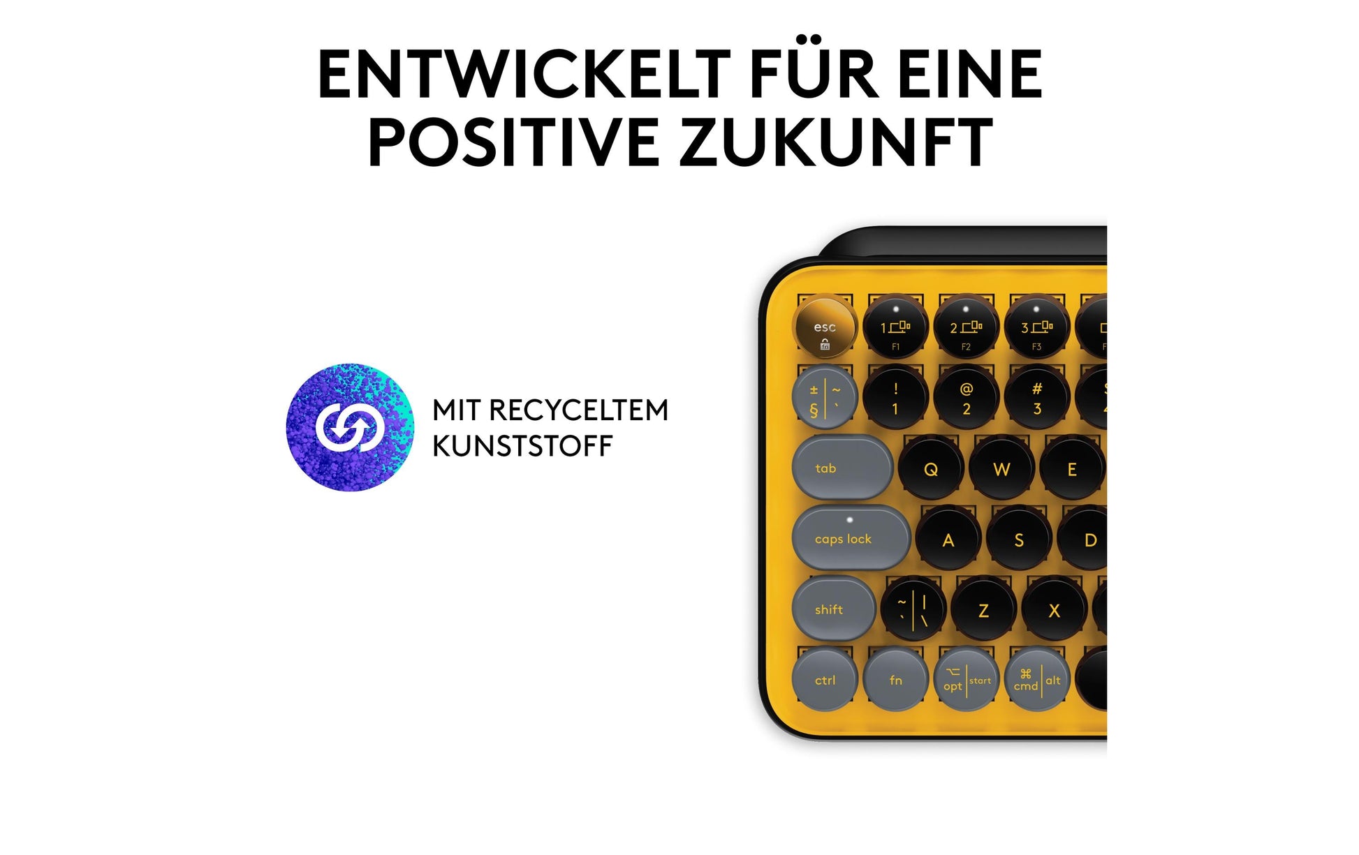 Logitech POP Keys – Tastatur, kabellos (Bluetooth/2,4 GHz), CH-Layout (DE-CH) – für Windows & macOS